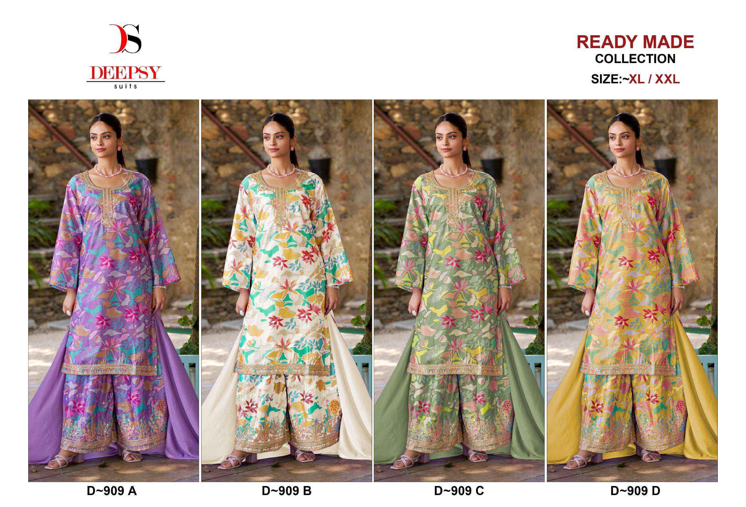 Deepsy D 909 Readymade Chinon Dress 4 pcs Catalogue