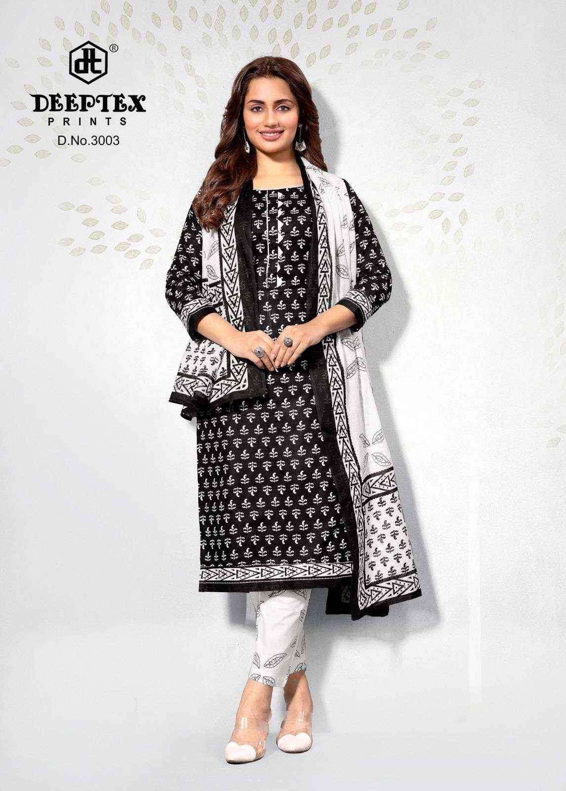 Deeptex Aaliza Black & White Special Vol-3 Cotton Dress Material (10 pcs Catalogue)