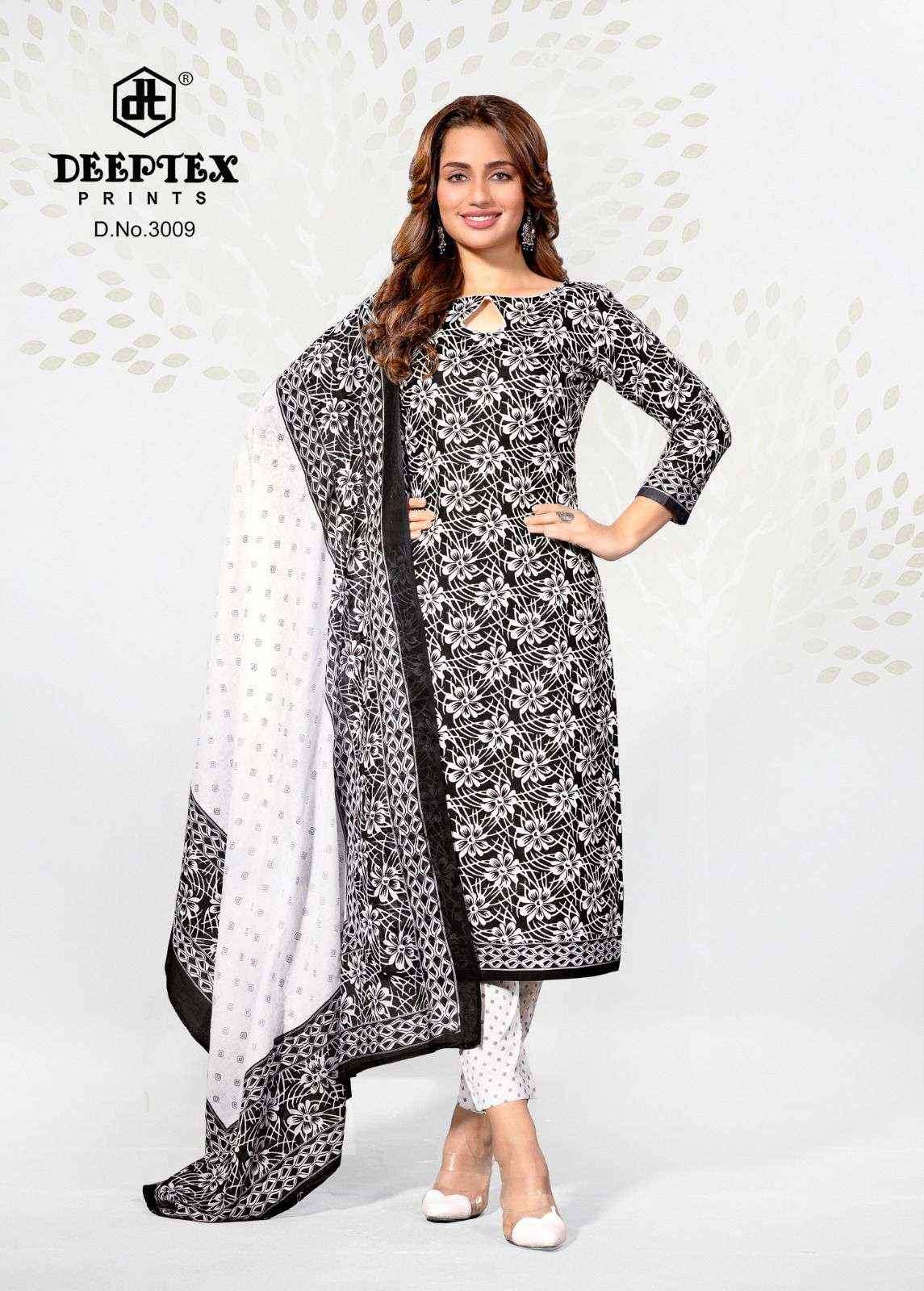 Deeptex Aaliza Black & White Special Vol-3 Cotton Dress Material (10 pcs Catalogue)