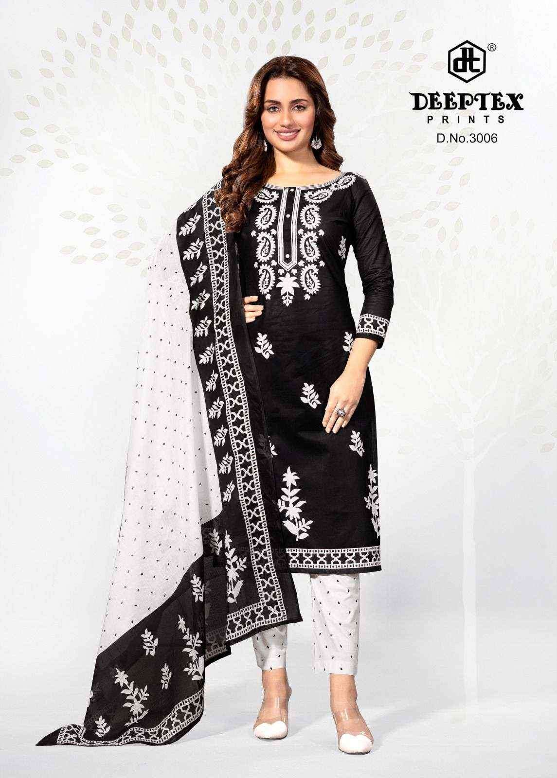 Deeptex Aaliza Black & White Special Vol-3 Cotton Dress Material (10 pcs Catalogue)