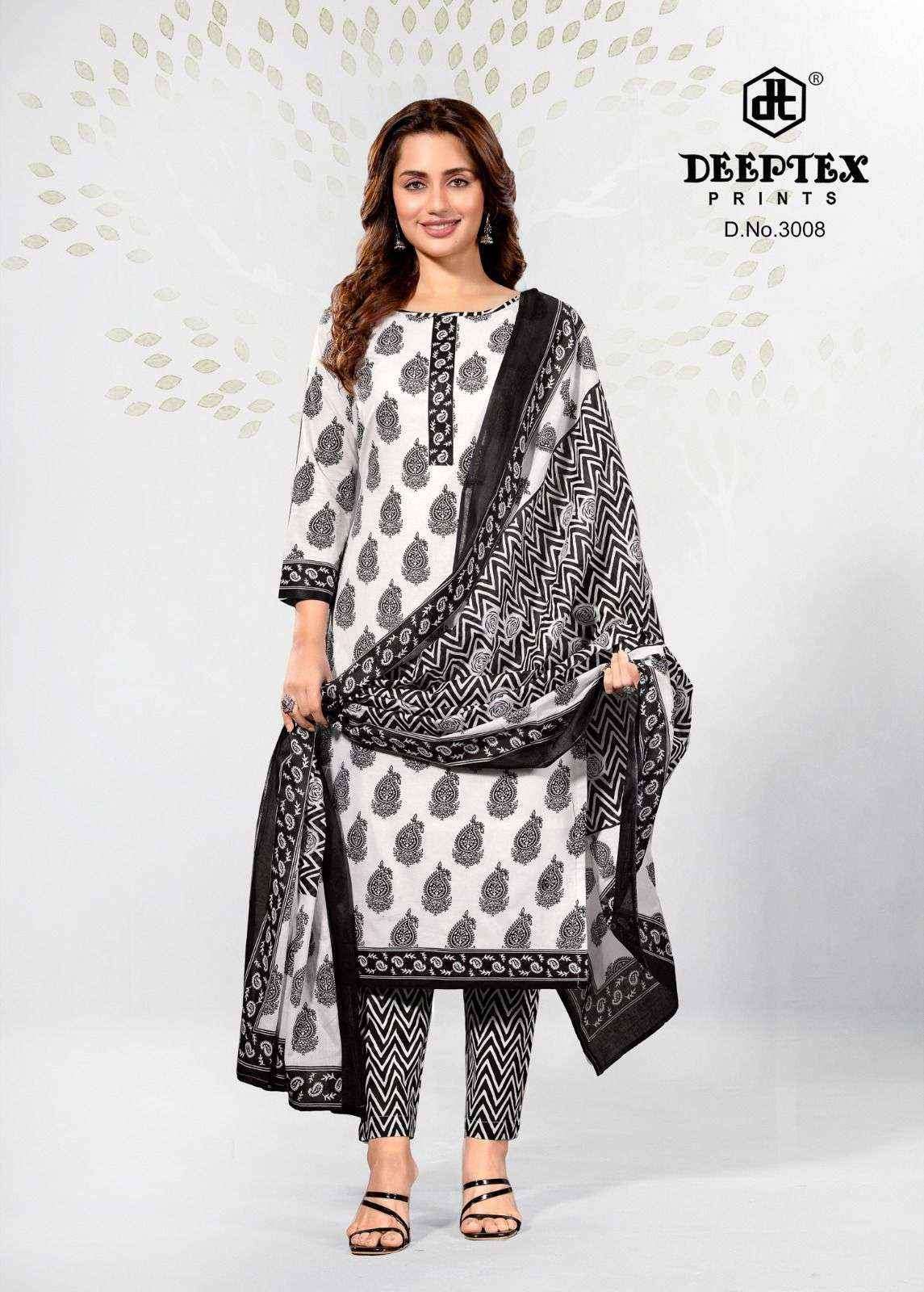 Deeptex Aaliza Black & White Special Vol-3 Cotton Dress Material (10 pcs Catalogue)