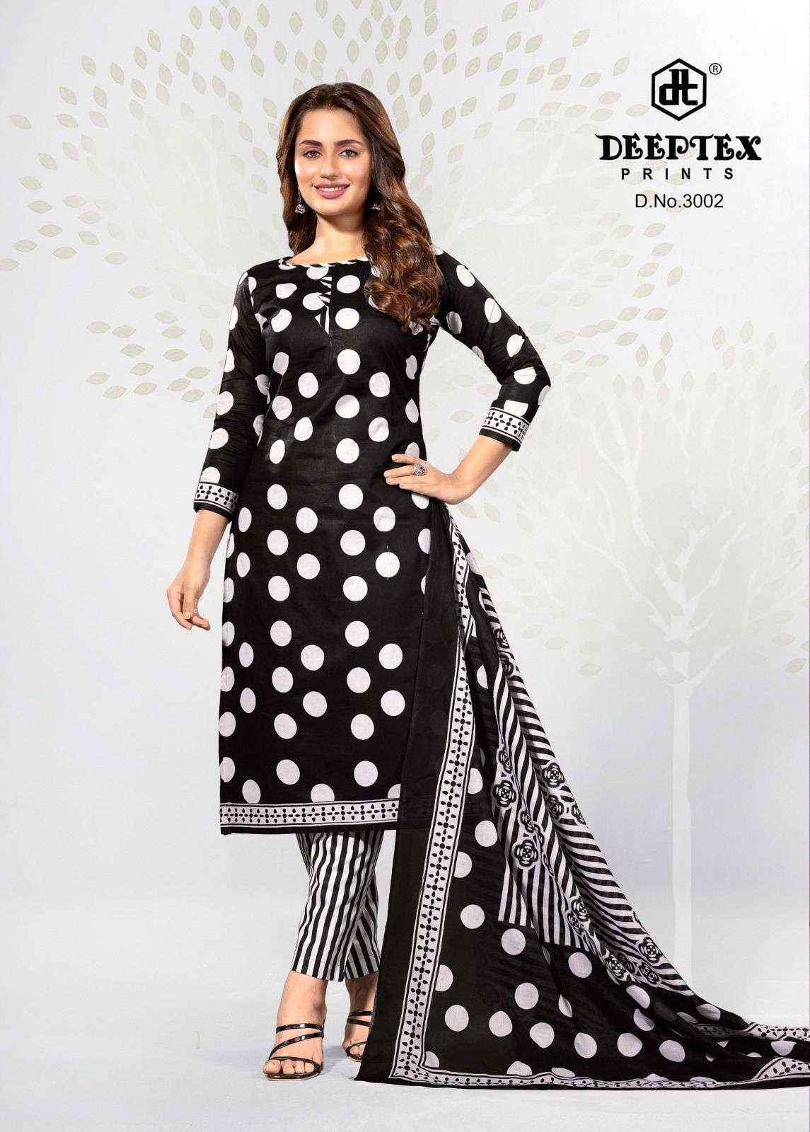 Deeptex Aaliza Black & White Special Vol-3 Cotton Dress Material (10 pcs Catalogue)