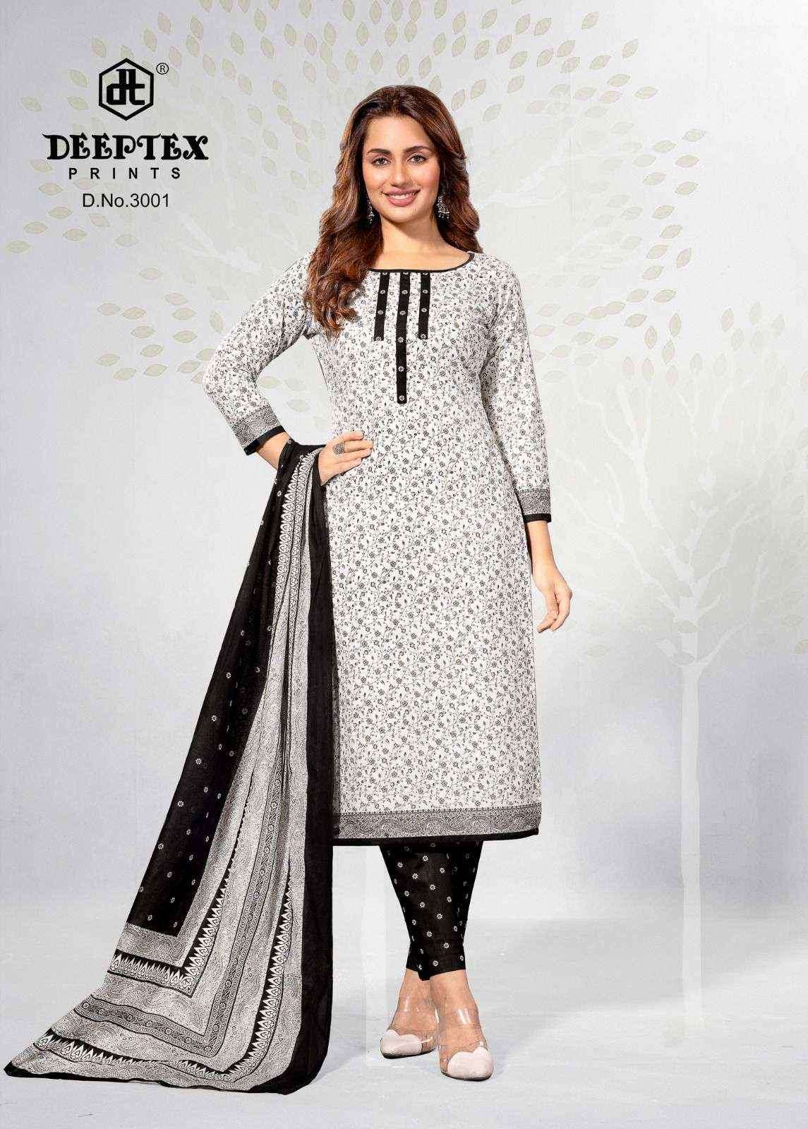 Deeptex Aaliza Black & White Special Vol-3 Cotton Dress Material (10 pcs Catalogue)