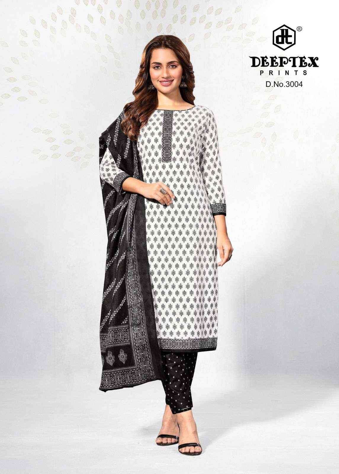 Deeptex Aaliza Black & White Special Vol-3 Cotton Dress Material (10 pcs Catalogue)