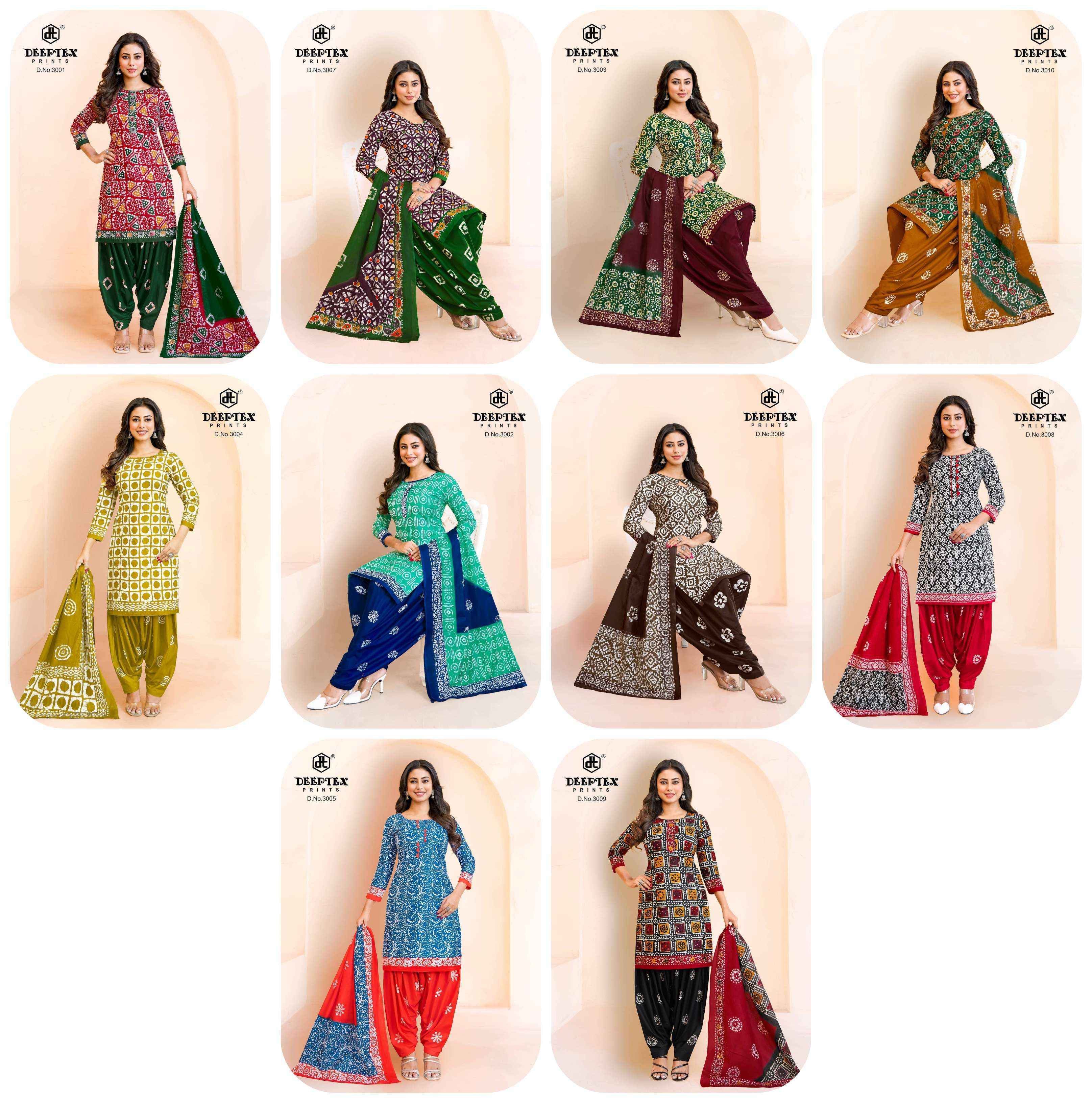 Deeptex Batik Plus Vol-30 Cotton Dress Material (10 pcs Catalogue)
