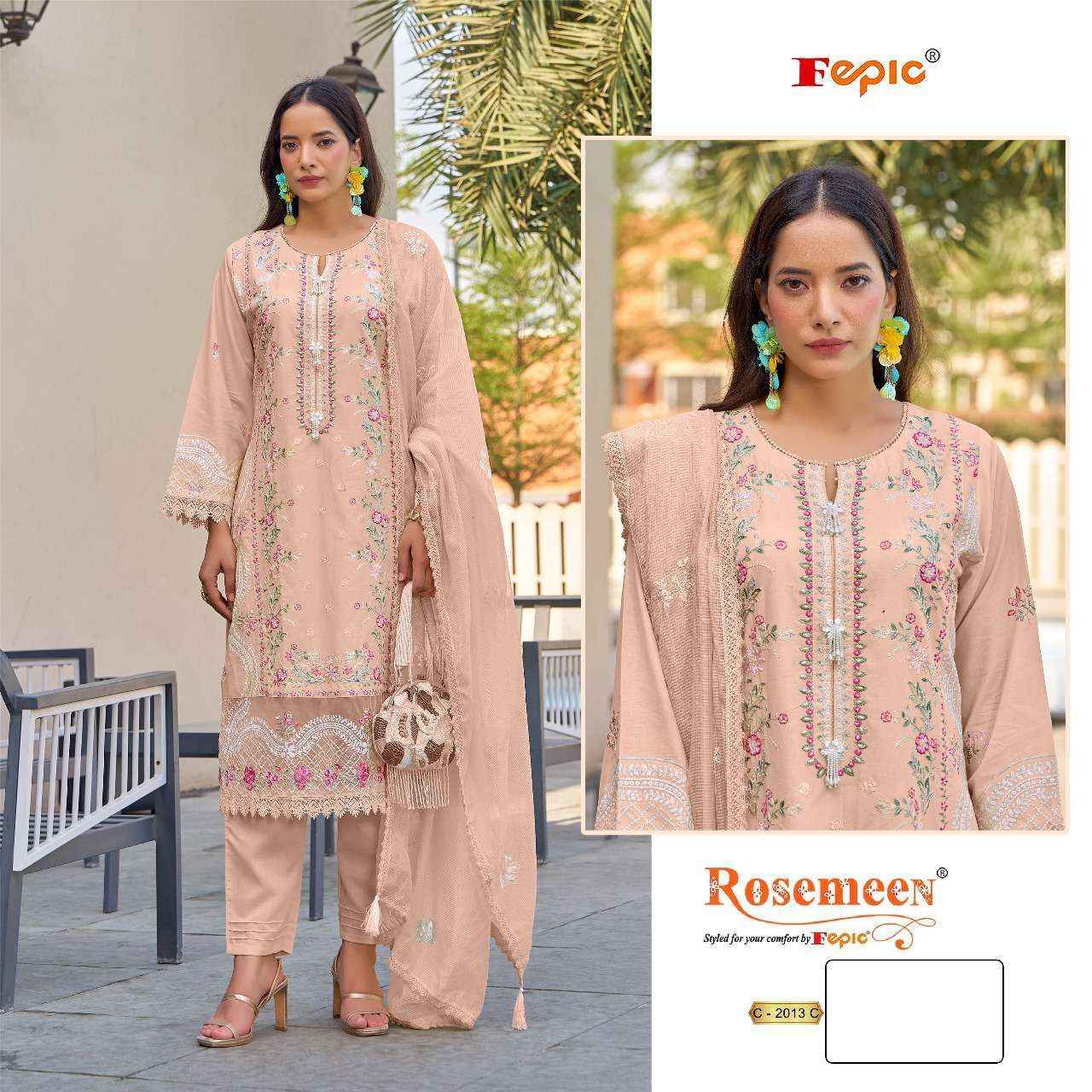 Fepic Rosemeen C-2013 Cambric Cotton Dress Material (3 pcs Catalogue)