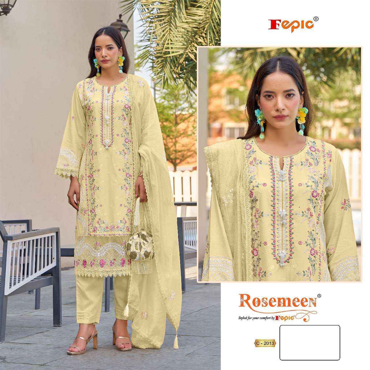 Fepic Rosemeen C-2013 Cambric Cotton Dress Material (3 pcs Catalogue)
