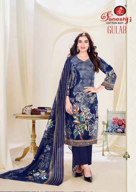 Ganesh Ji Gulab Vol-1 Cotton Dress Material (8 pcs Catalogue)