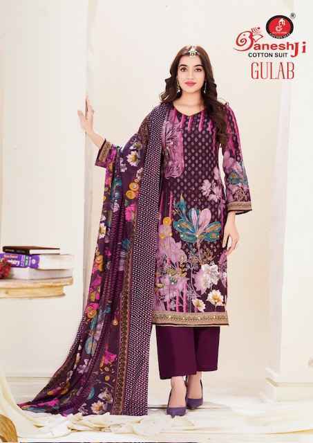 Ganesh Ji Gulab Vol-1 Cotton Dress Material (8 pcs Catalogue)