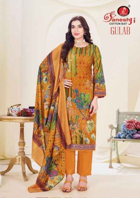 Ganesh Ji Gulab Vol-1 Cotton Dress Material (8 pcs Catalogue)