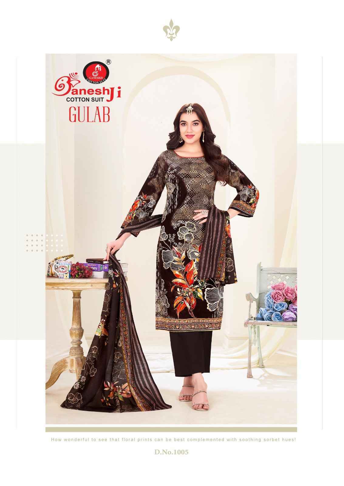 Ganesh Ji Gulab Vol-1 Cotton Dress Material (8 pcs Catalogue)