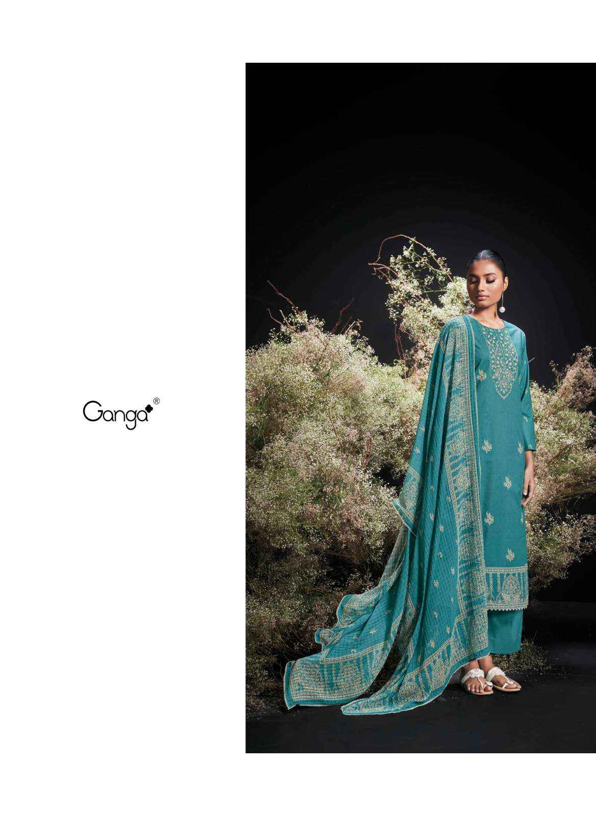 Ganga Enzi Cotton Dress Material 6 pcs Catalogue