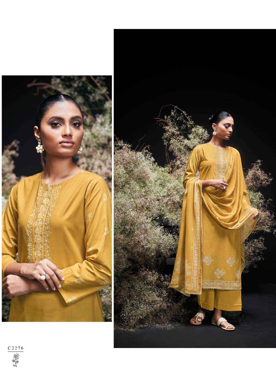 Ganga Enzi Cotton Dress Material 6 pcs Catalogue