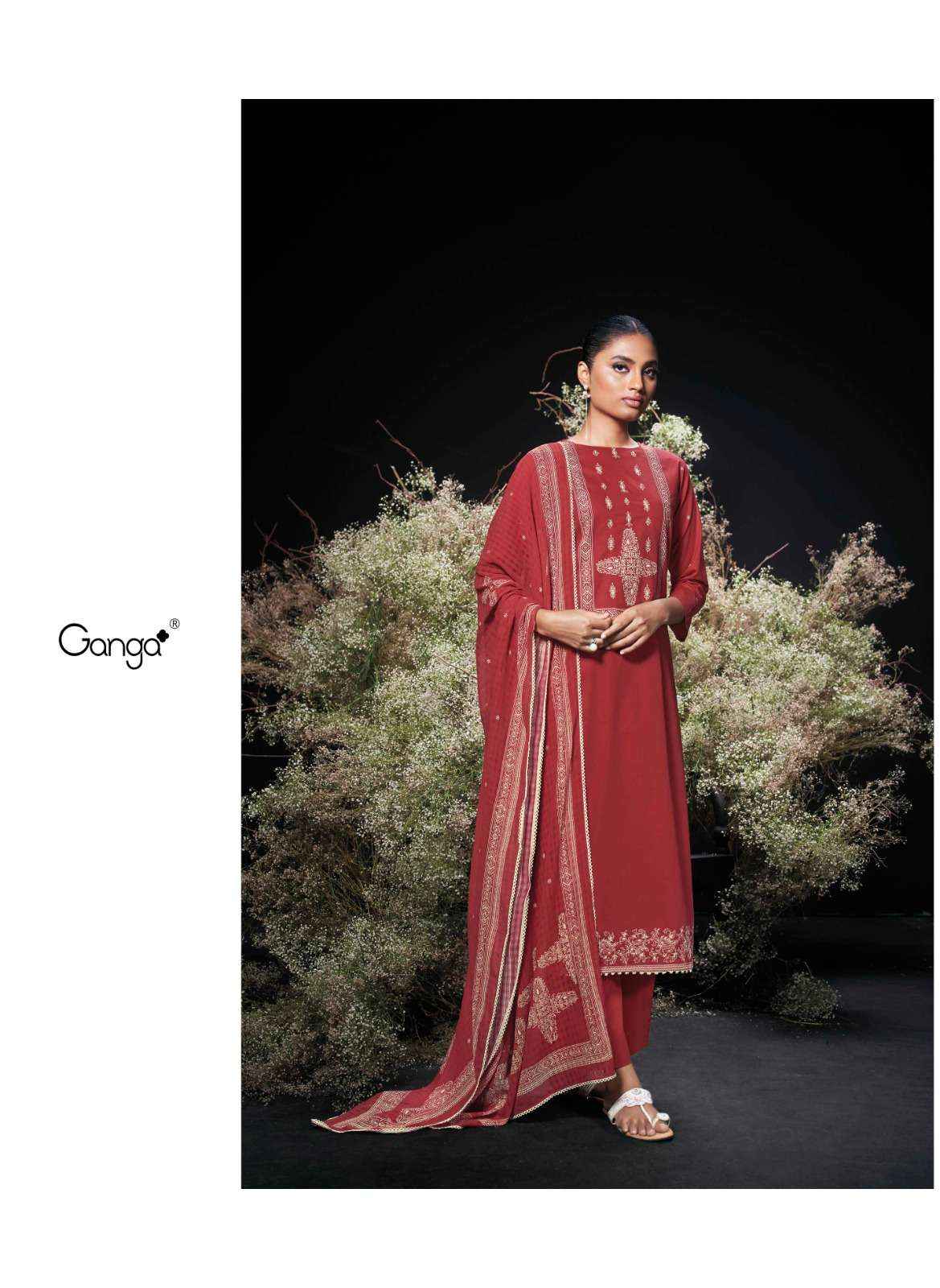 Ganga Enzi Cotton Dress Material 6 pcs Catalogue