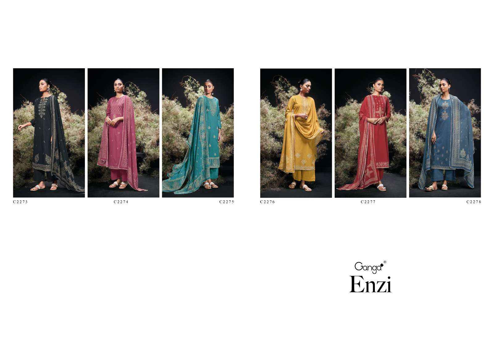 Ganga Enzi Cotton Dress Material 6 pcs Catalogue