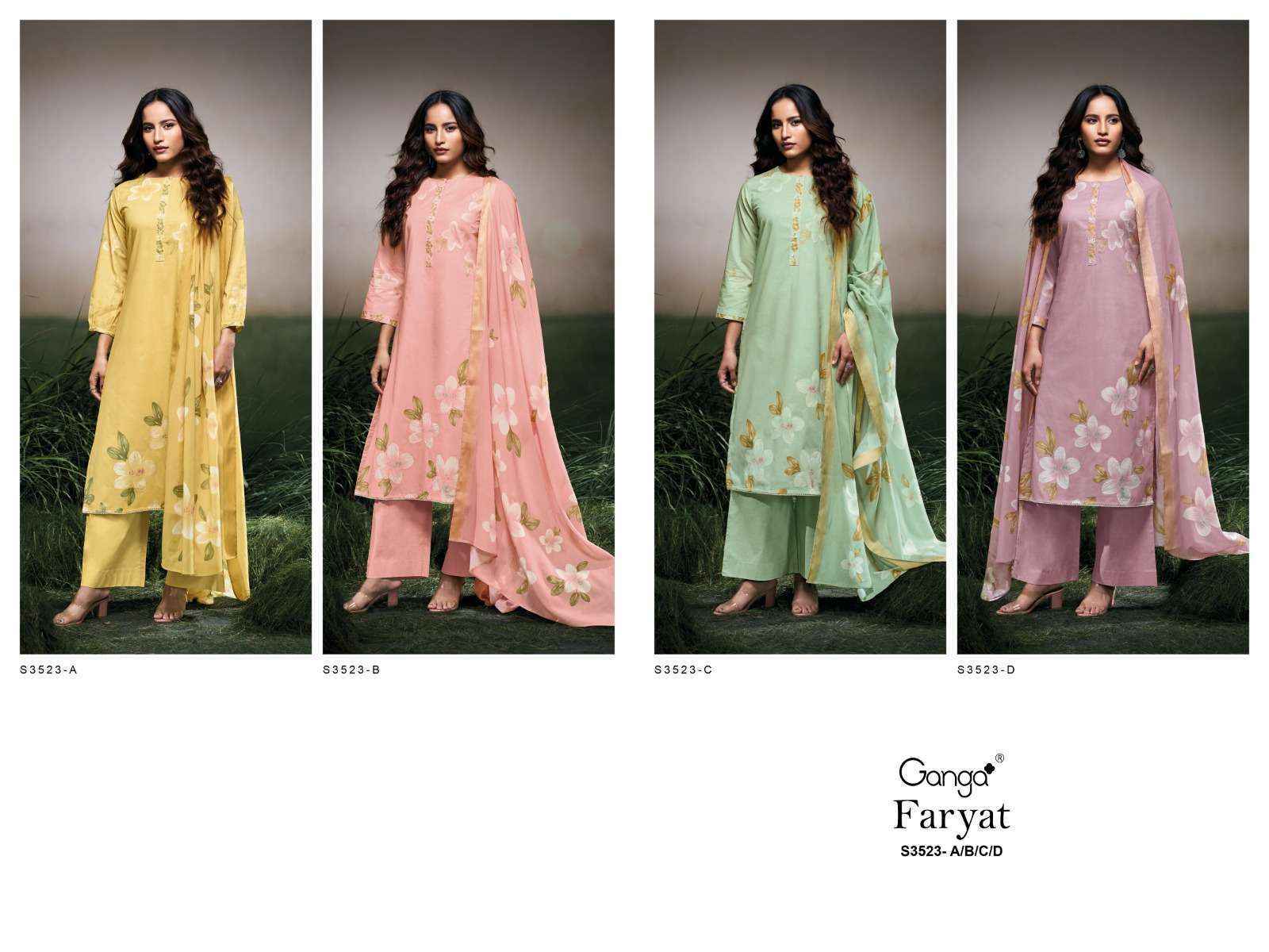Ganga Faryat-3523 Cotton Dress Material (4 pcs Catalogue)