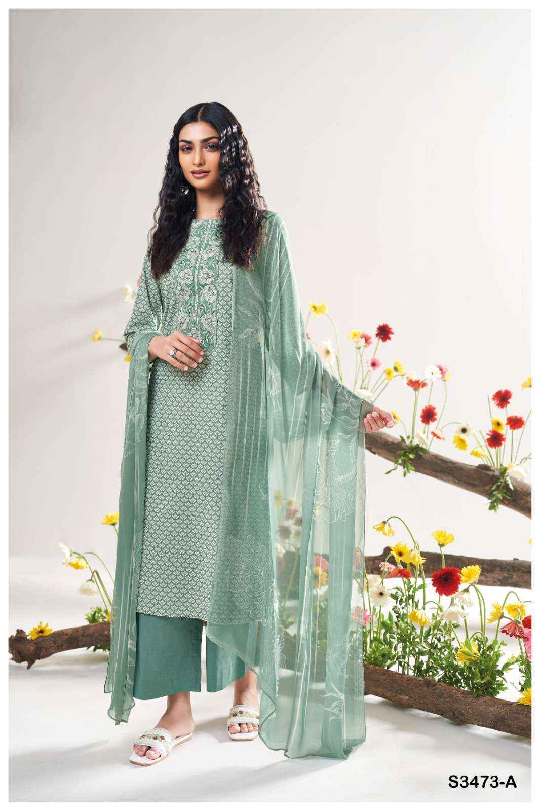 Ganga Gurnoor-3473 Cotton Dress Material (4 pcs Catalogue)