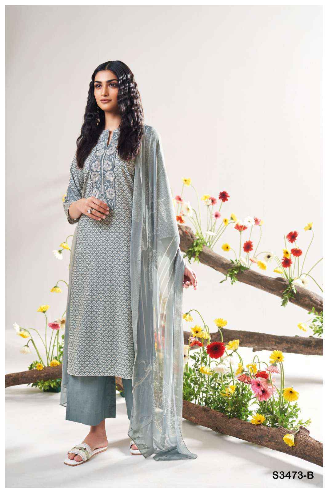 Ganga Gurnoor-3473 Cotton Dress Material (4 pcs Catalogue)