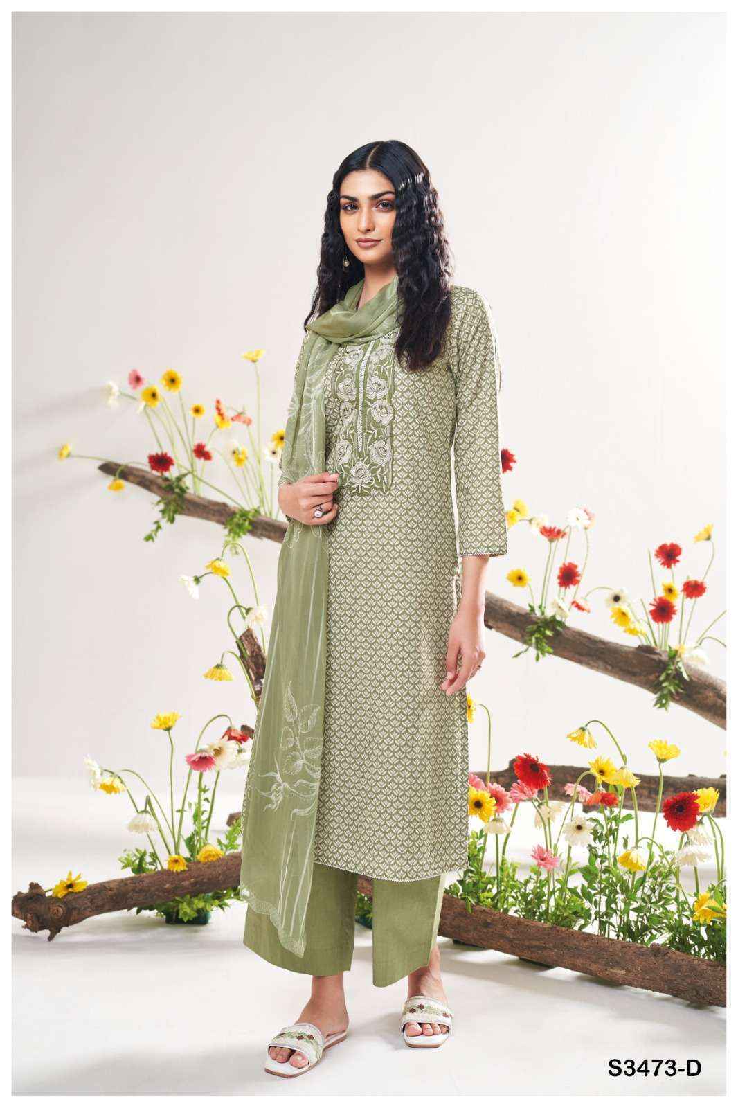 Ganga Gurnoor-3473 Cotton Dress Material (4 pcs Catalogue)