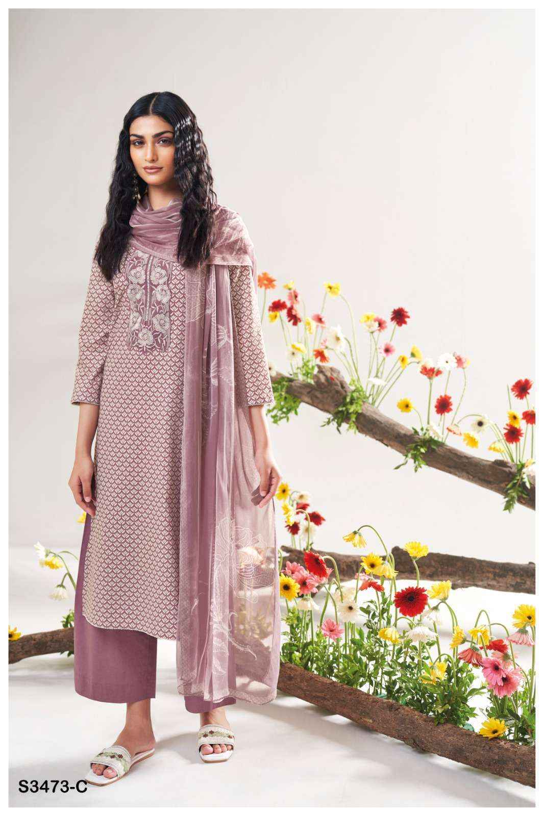 Ganga Gurnoor-3473 Cotton Dress Material (4 pcs Catalogue)
