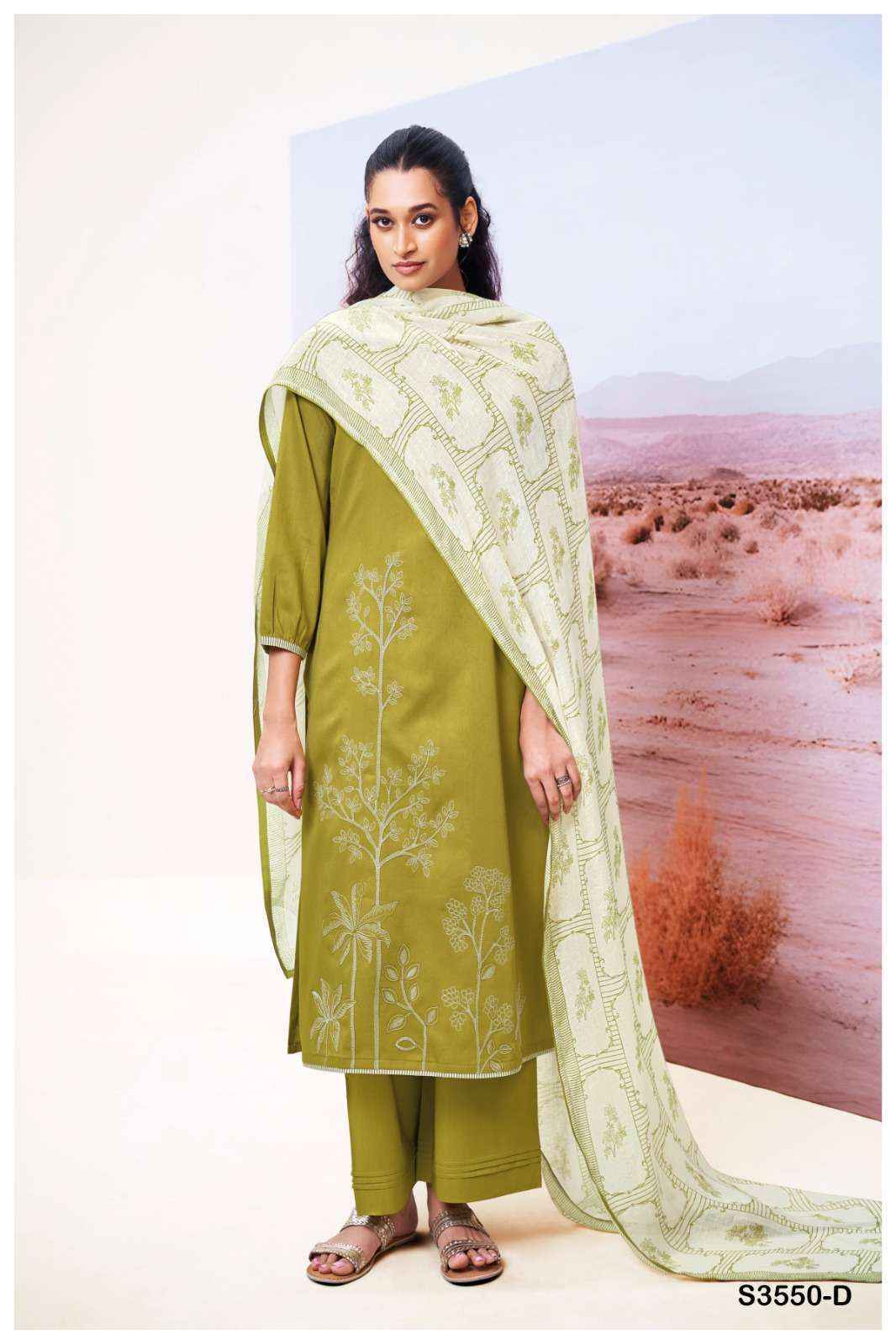 Ganga Isheeta 3550 Silk Cotton Dress Material 4 pcs Catalogue