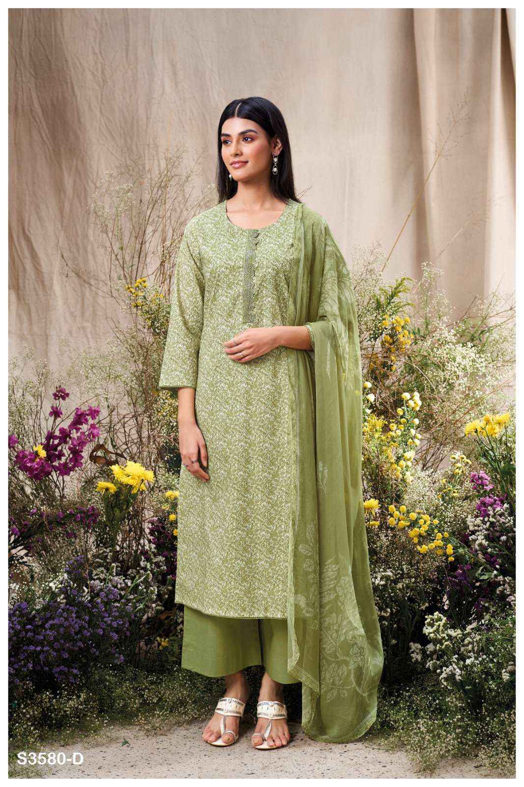 Ganga Manvika-3580 Cotton Dress Material (4 pcs Catalogue)