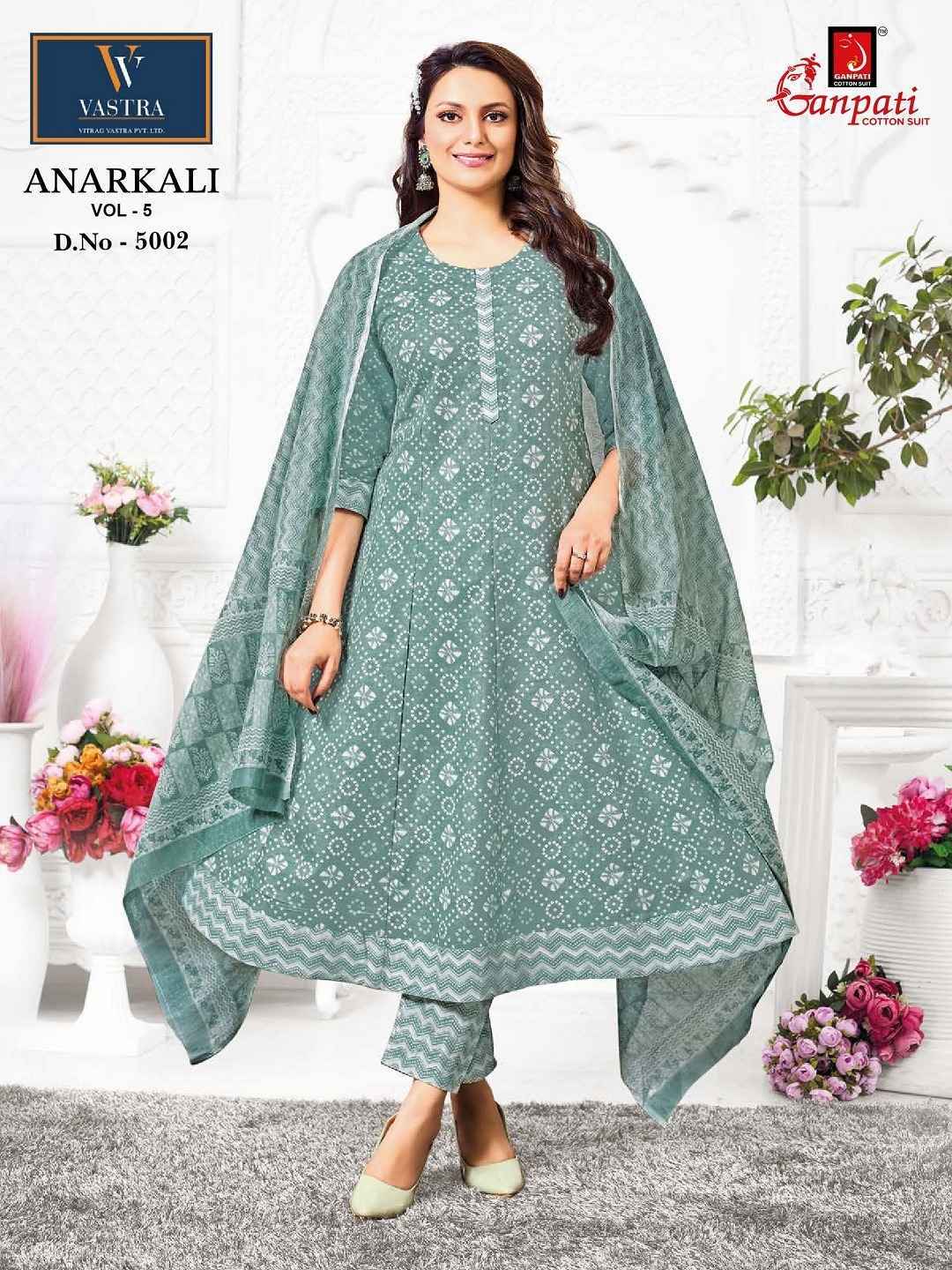 Ganpati Anarkali Vol 5 Readymade Cotton Dress 12 pcs Catalogue