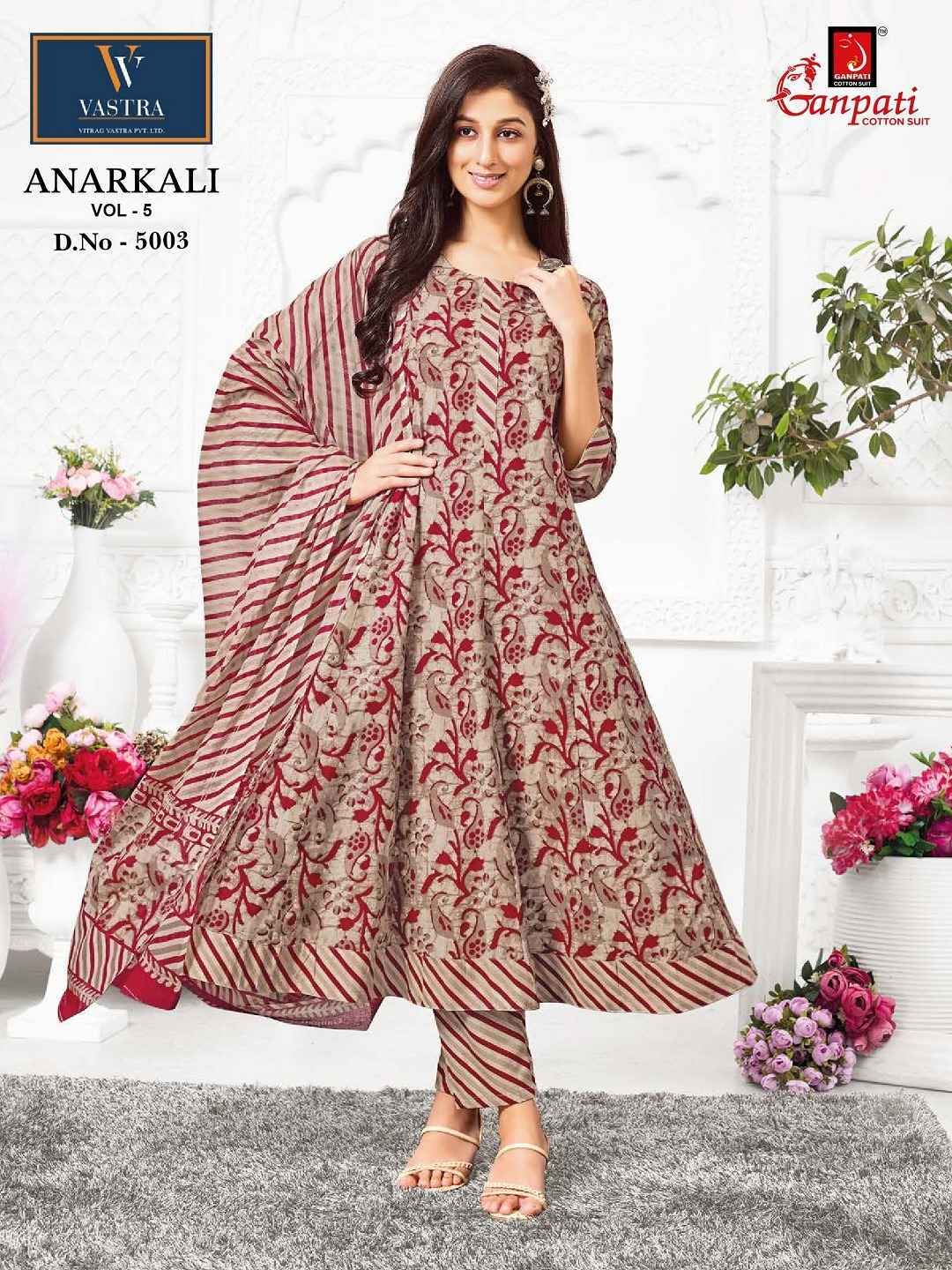 Ganpati Anarkali Vol 5 Readymade Cotton Dress 12 pcs Catalogue
