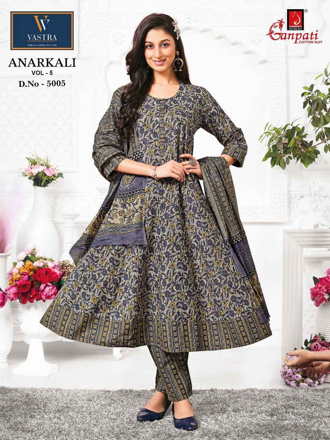 Ganpati Anarkali Vol 5 Readymade Cotton Dress 12 pcs Catalogue