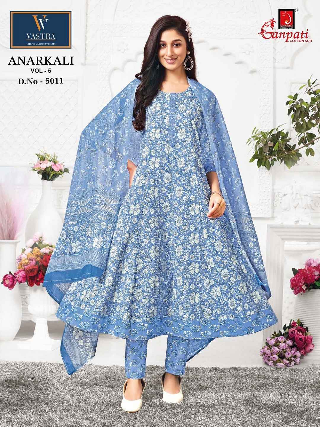 Ganpati Anarkali Vol 5 Readymade Cotton Dress 12 pcs Catalogue