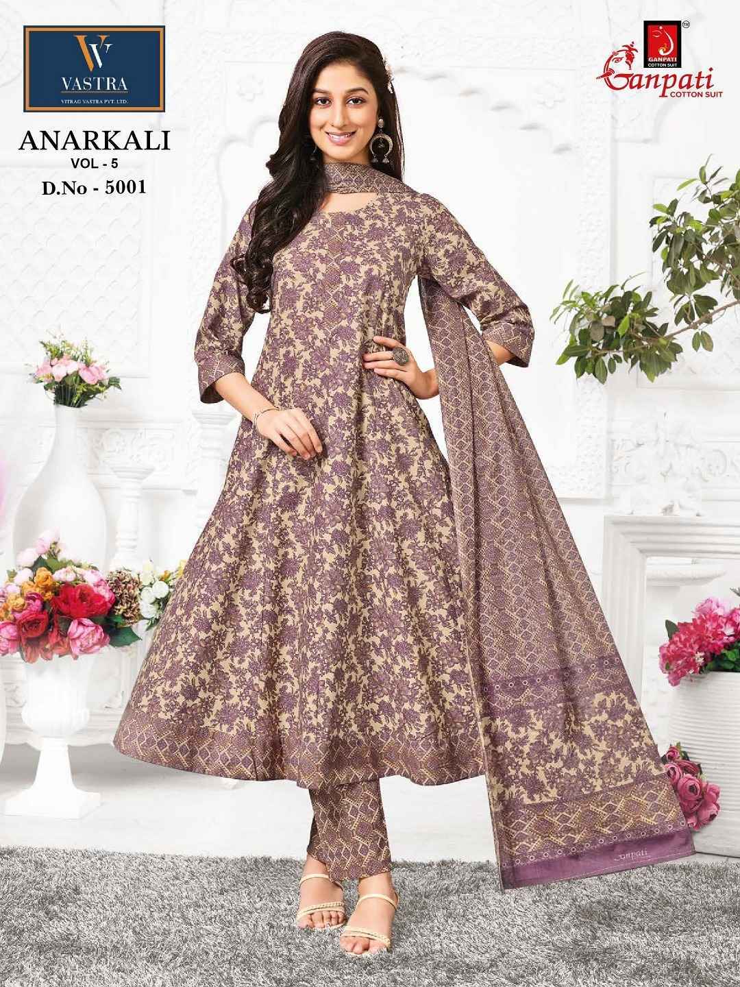 Ganpati Anarkali Vol 5 Readymade Cotton Dress 12 pcs Catalogue