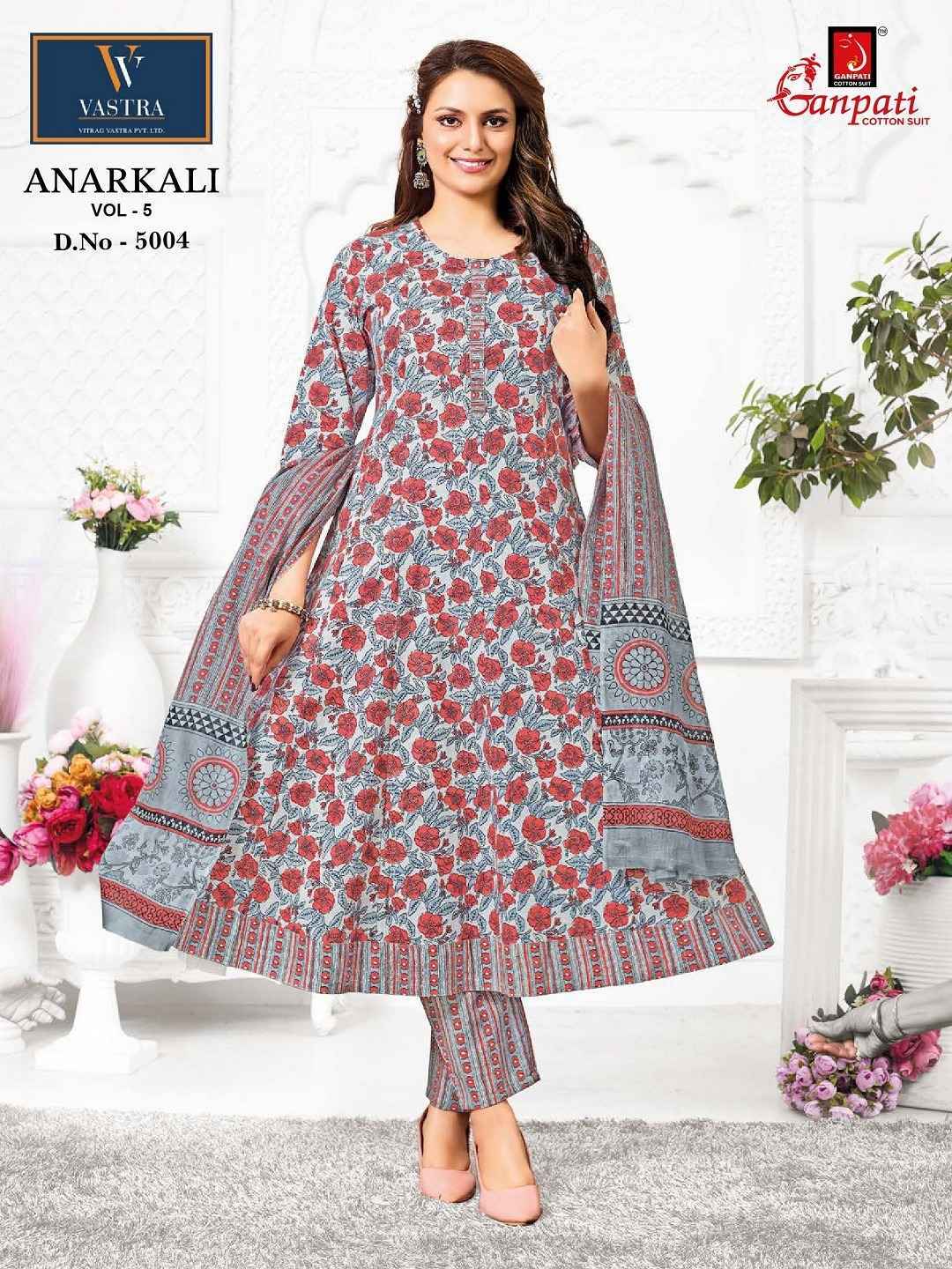 Ganpati Anarkali Vol 5 Readymade Cotton Dress 12 pcs Catalogue