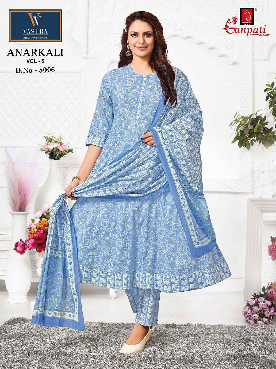 Ganpati Anarkali Vol 5 Readymade Cotton Dress 12 pcs Catalogue