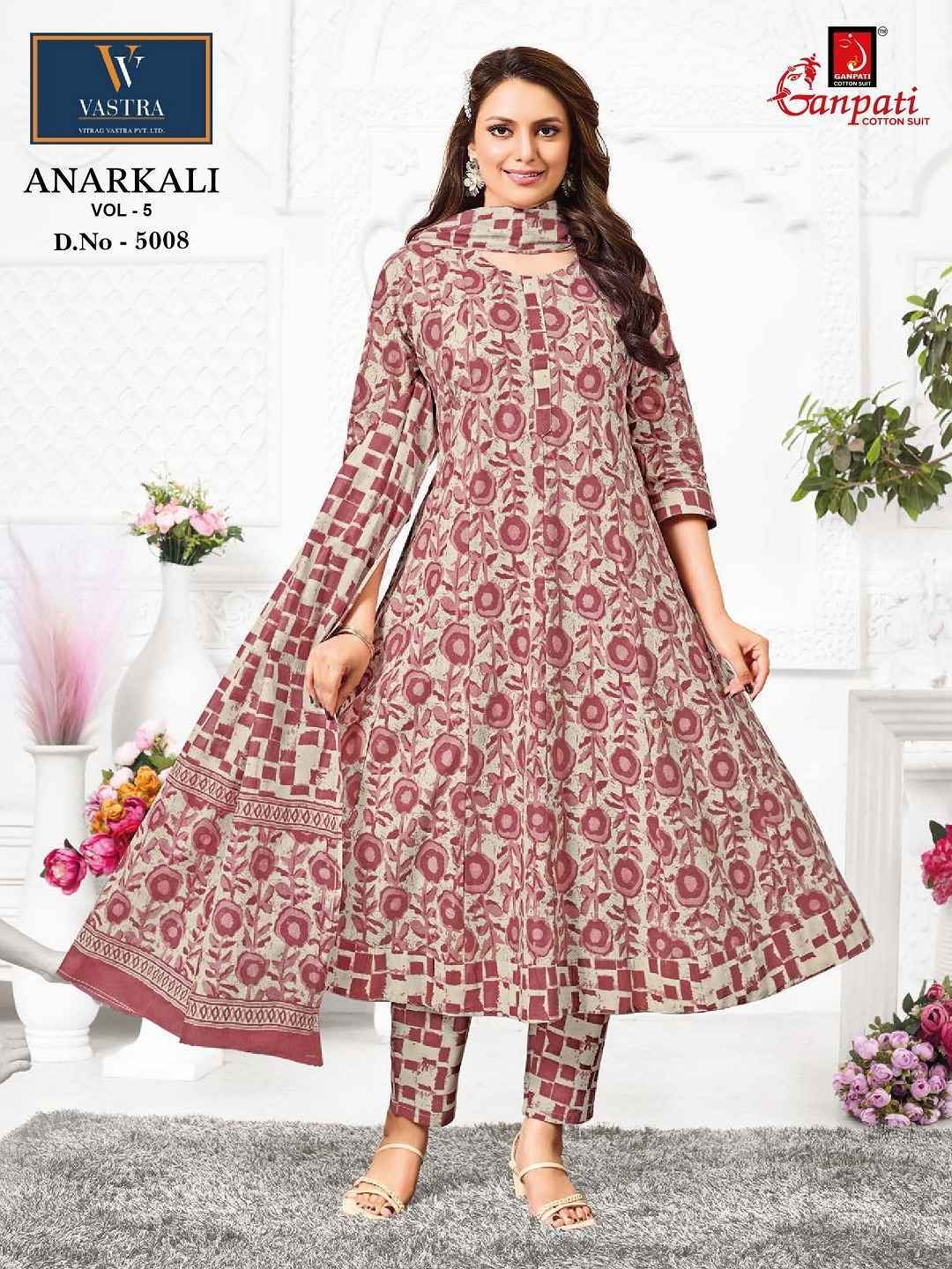 Ganpati Anarkali Vol 5 Readymade Cotton Dress 12 pcs Catalogue