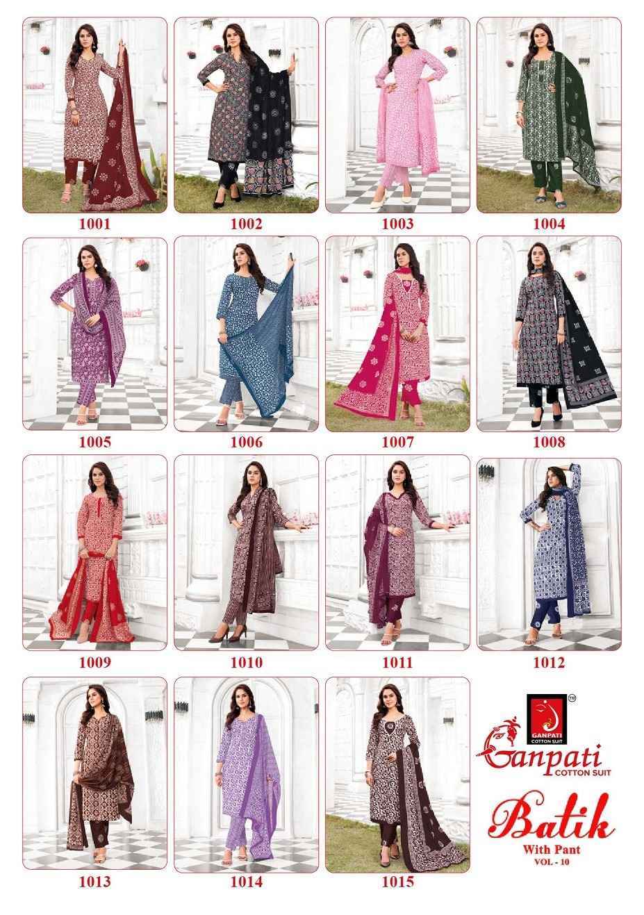 Ganpati Batik Vol 10 Readymade Cotton Dress 15 pcs Catalogue