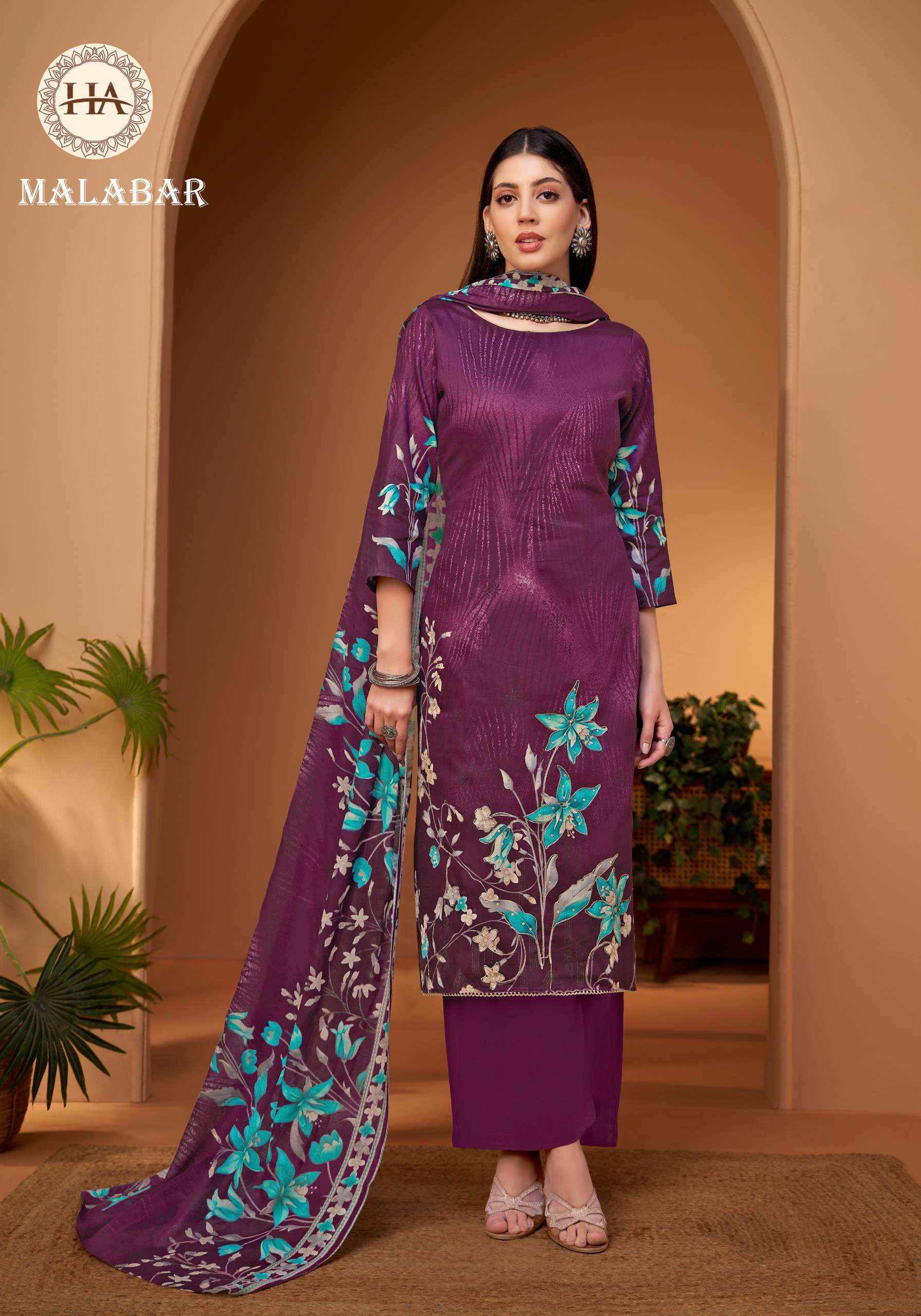 Harshit Fashion Malabar Jam Cotton Dress Material (6 pcs Catalogue)