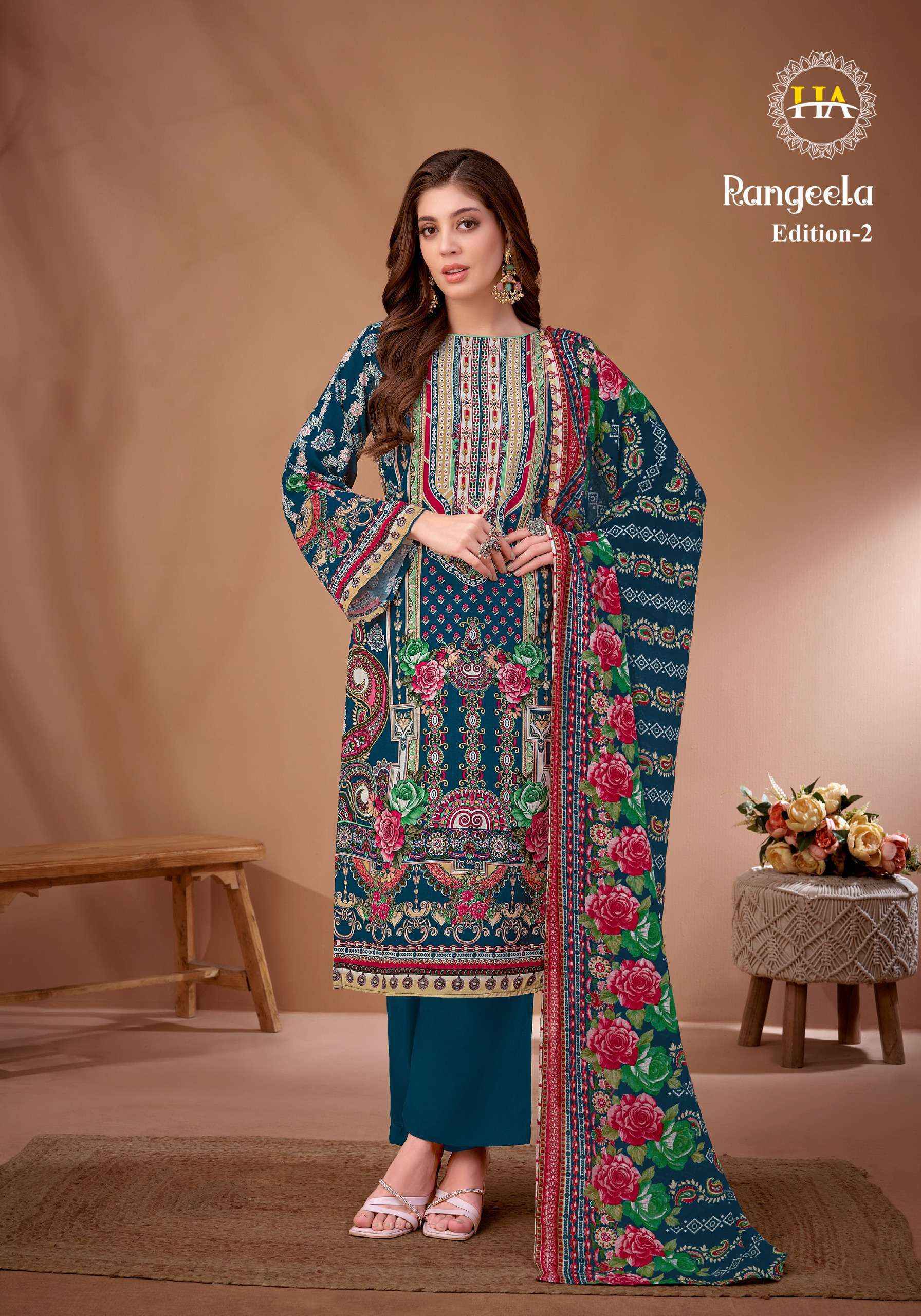 Harshit Fashion Rangeela Vol 2 Viscose Rayon Dress Material 8 pcs Catalogue