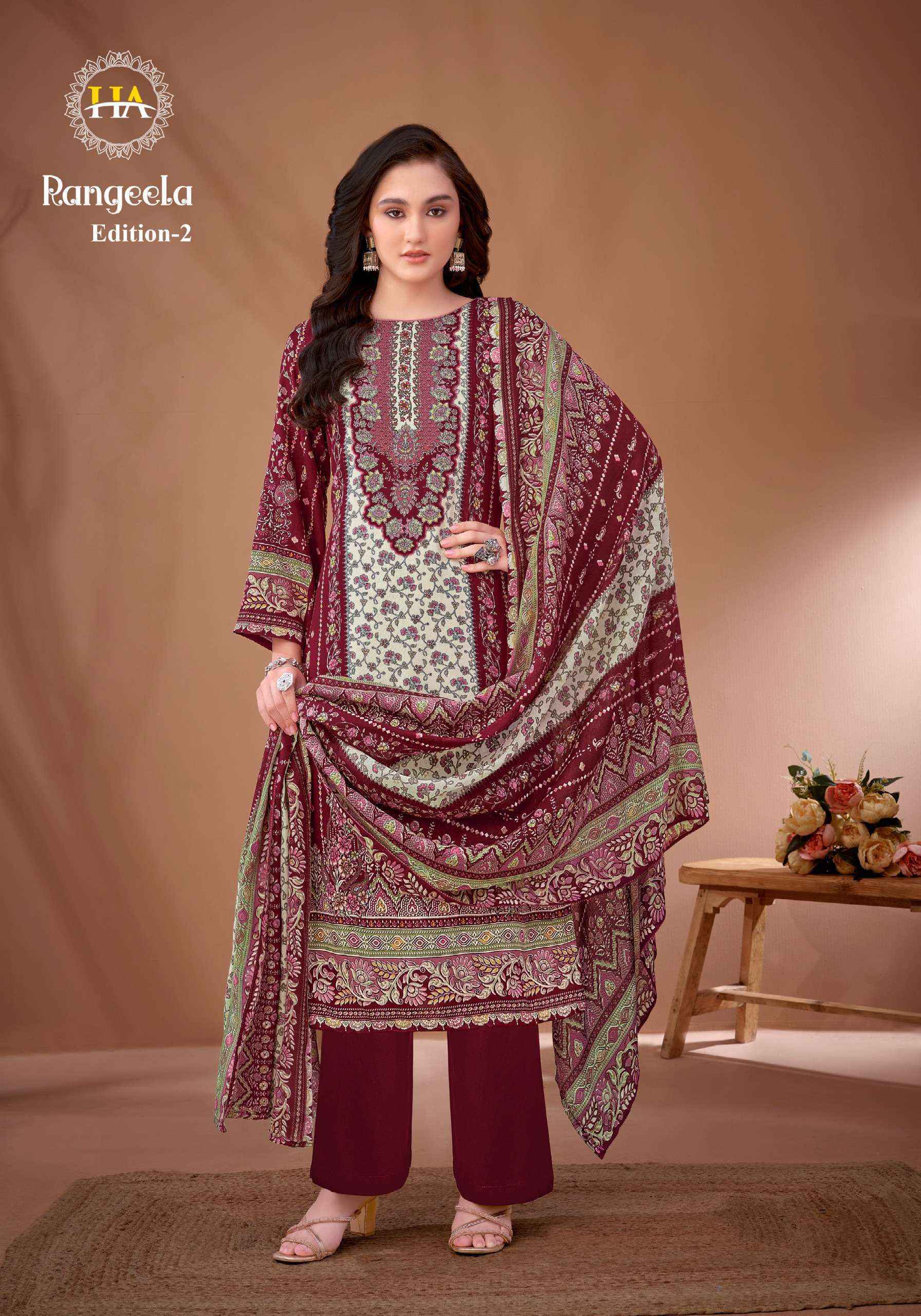 Harshit Fashion Rangeela Vol 2 Viscose Rayon Dress Material 8 pcs Catalogue