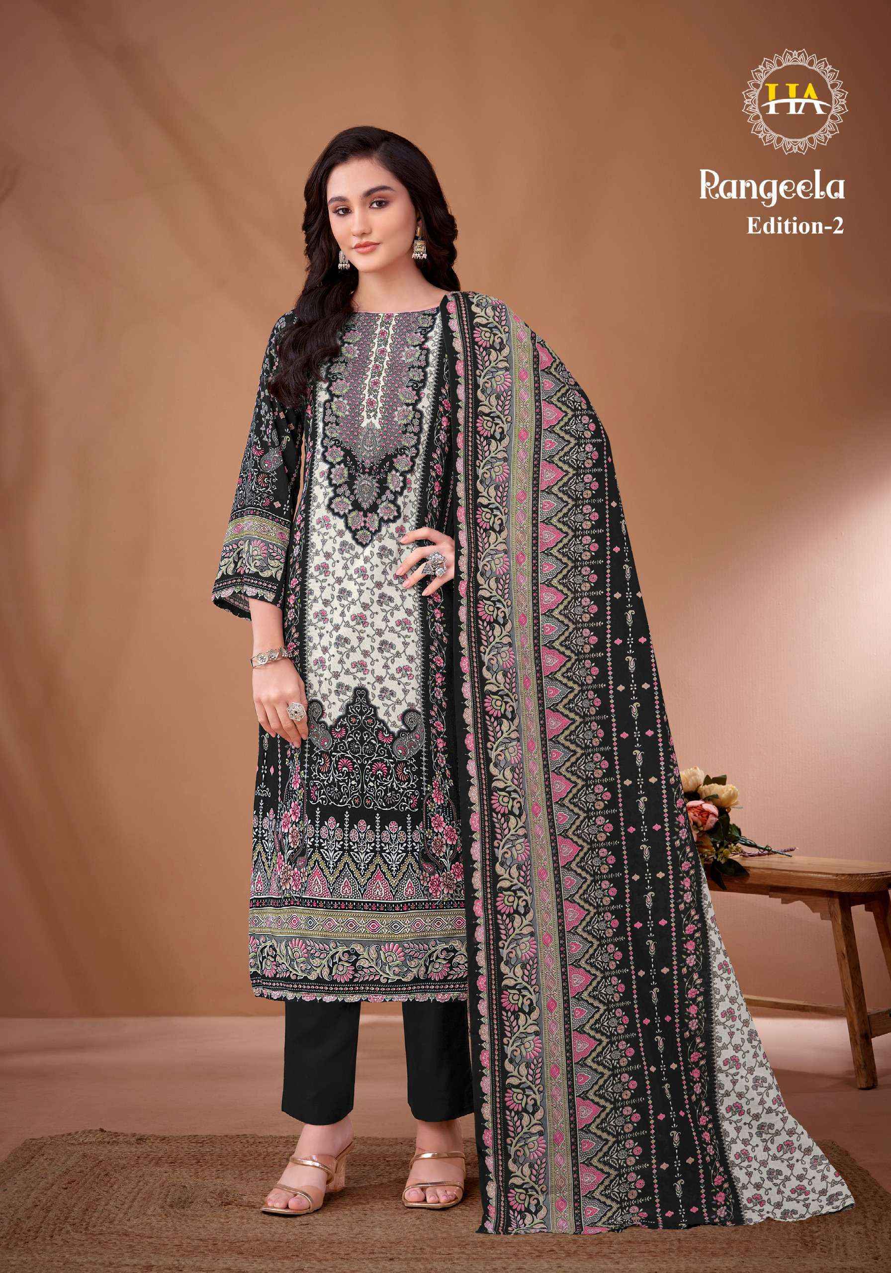 Harshit Fashion Rangeela Vol 2 Viscose Rayon Dress Material 8 pcs Catalogue