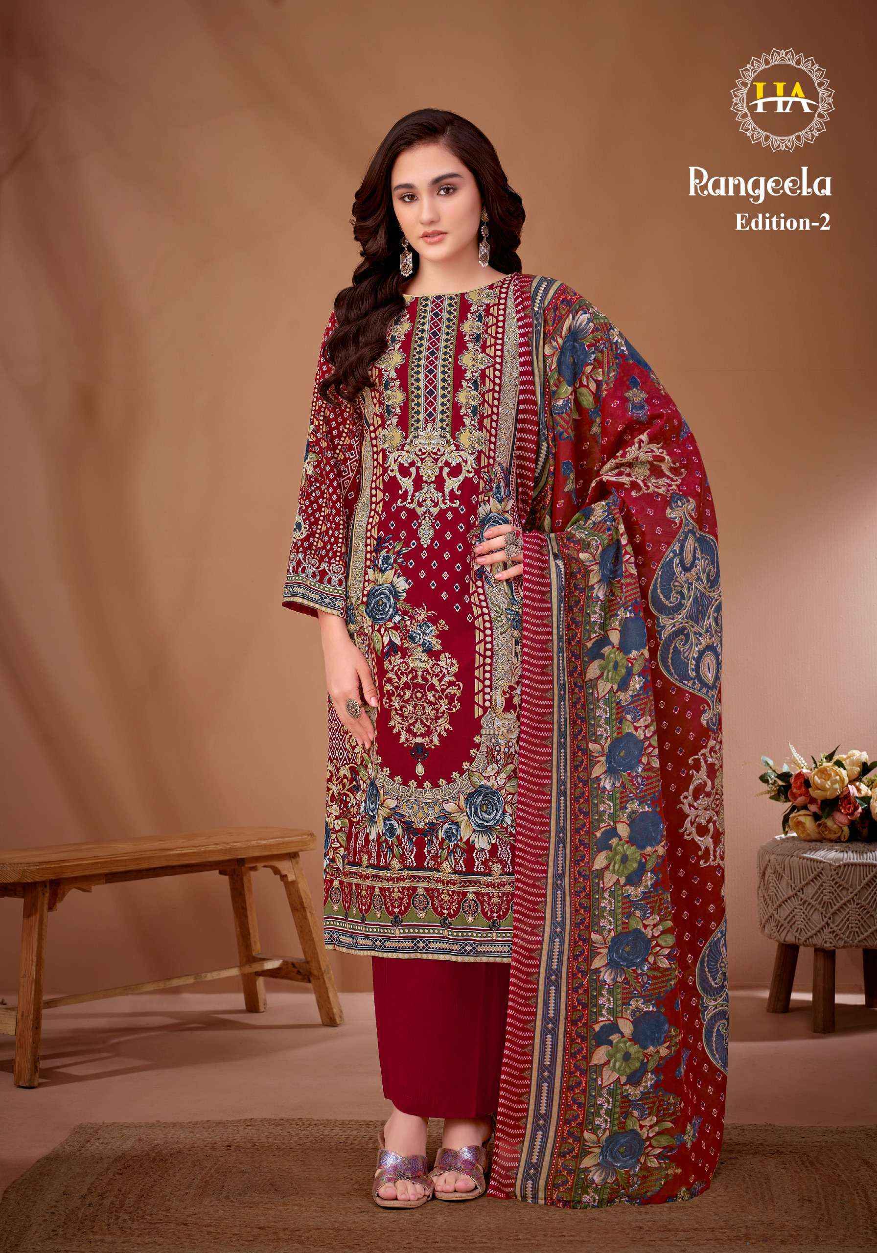 Harshit Fashion Rangeela Vol 2 Viscose Rayon Dress Material 8 pcs Catalogue