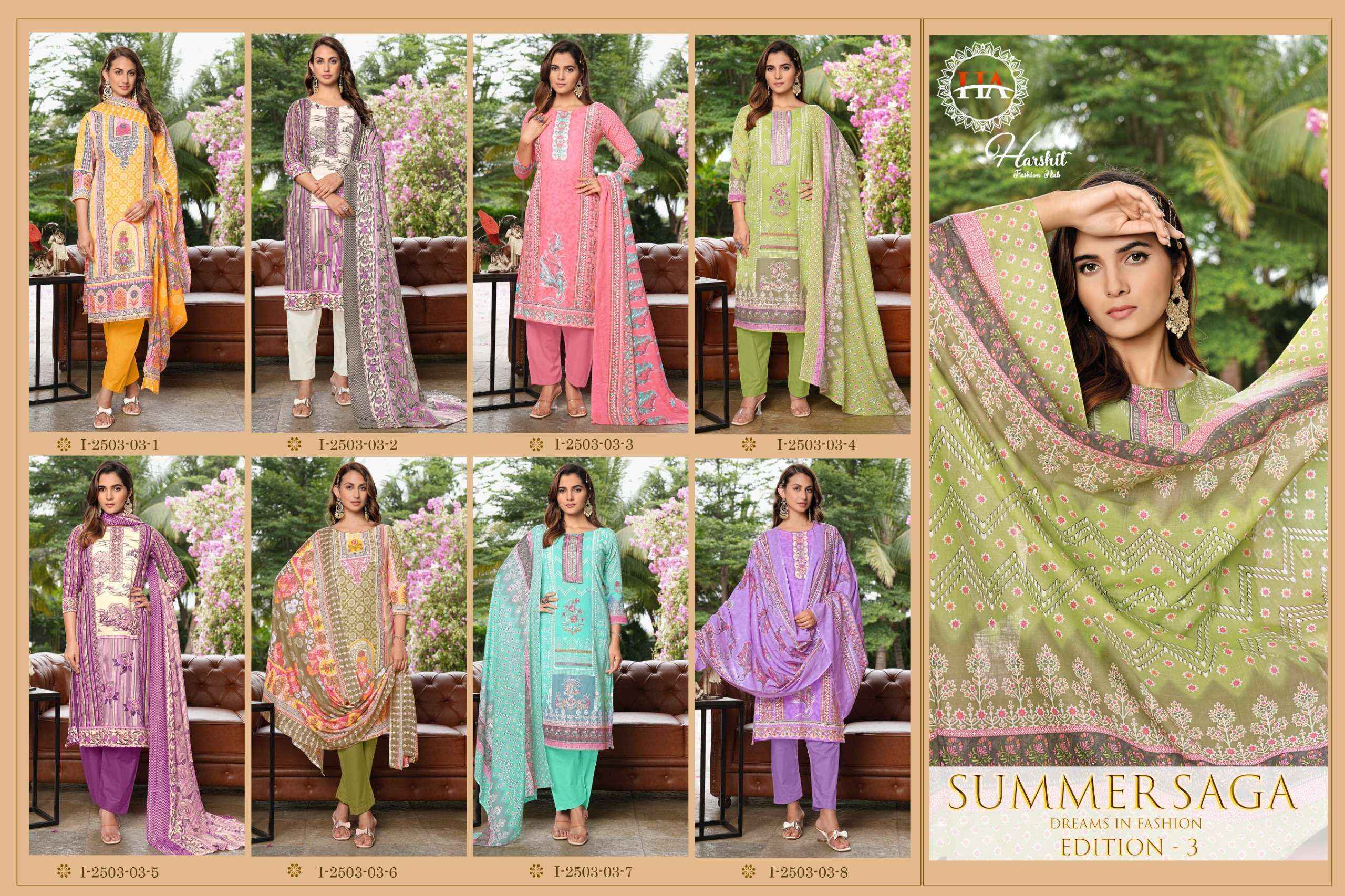 Harshit Fashion Summer Saga Edition 3 Cotton Dress Material 8 pcs Catalogue
