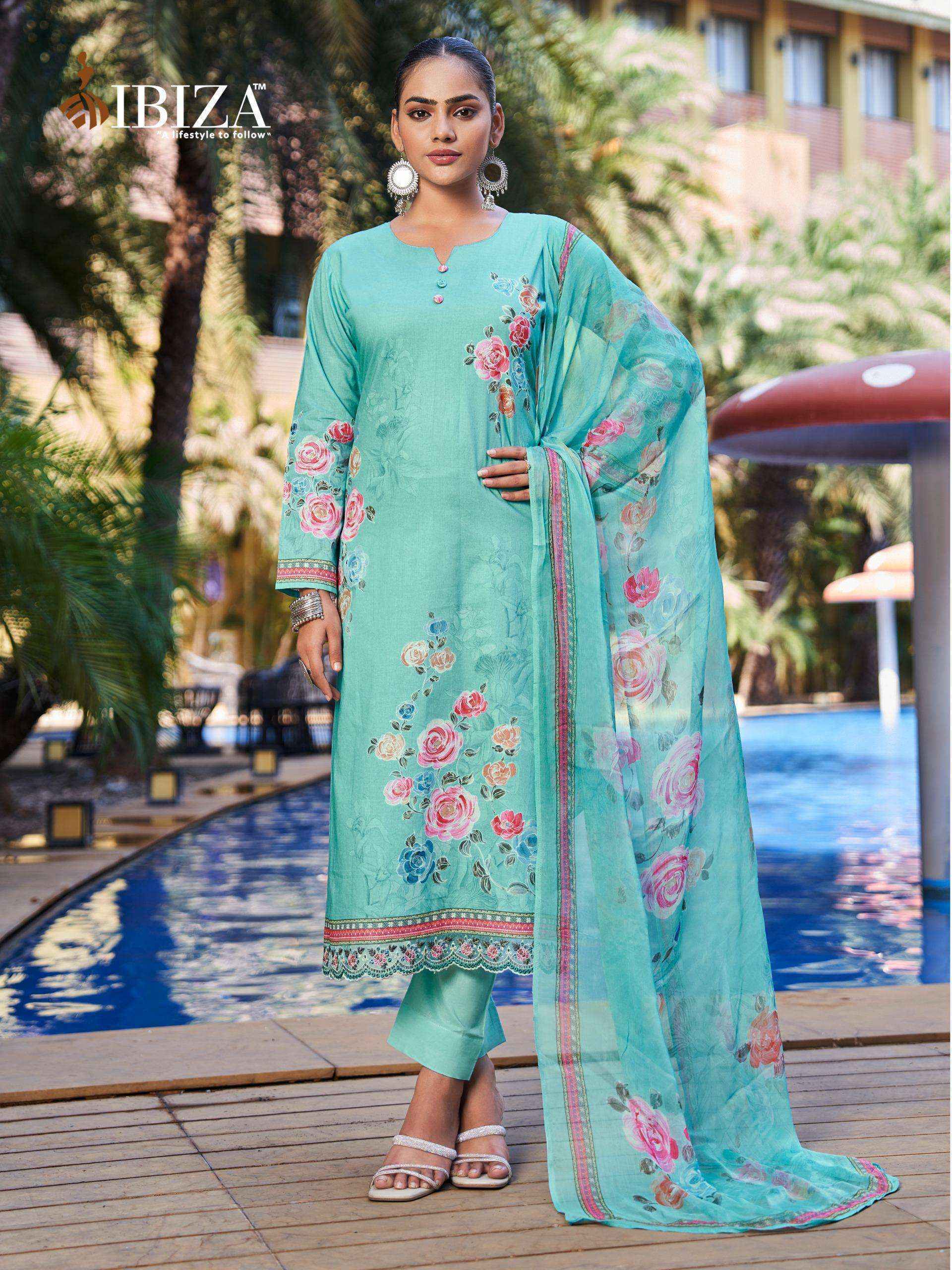 Ibiza Hill Queen Lawn Cotton Dress Material (4 Pc Catalogue)