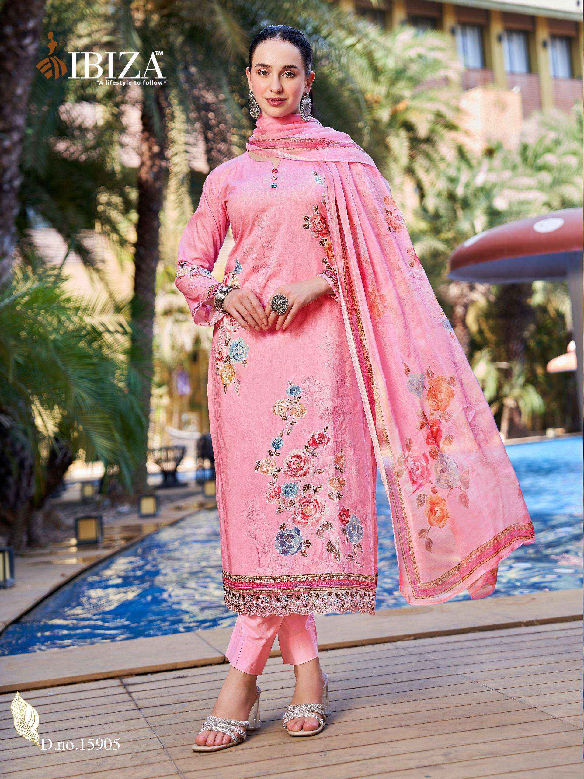 Ibiza Hill Queen Lawn Cotton Dress Material (4 Pc Catalogue)