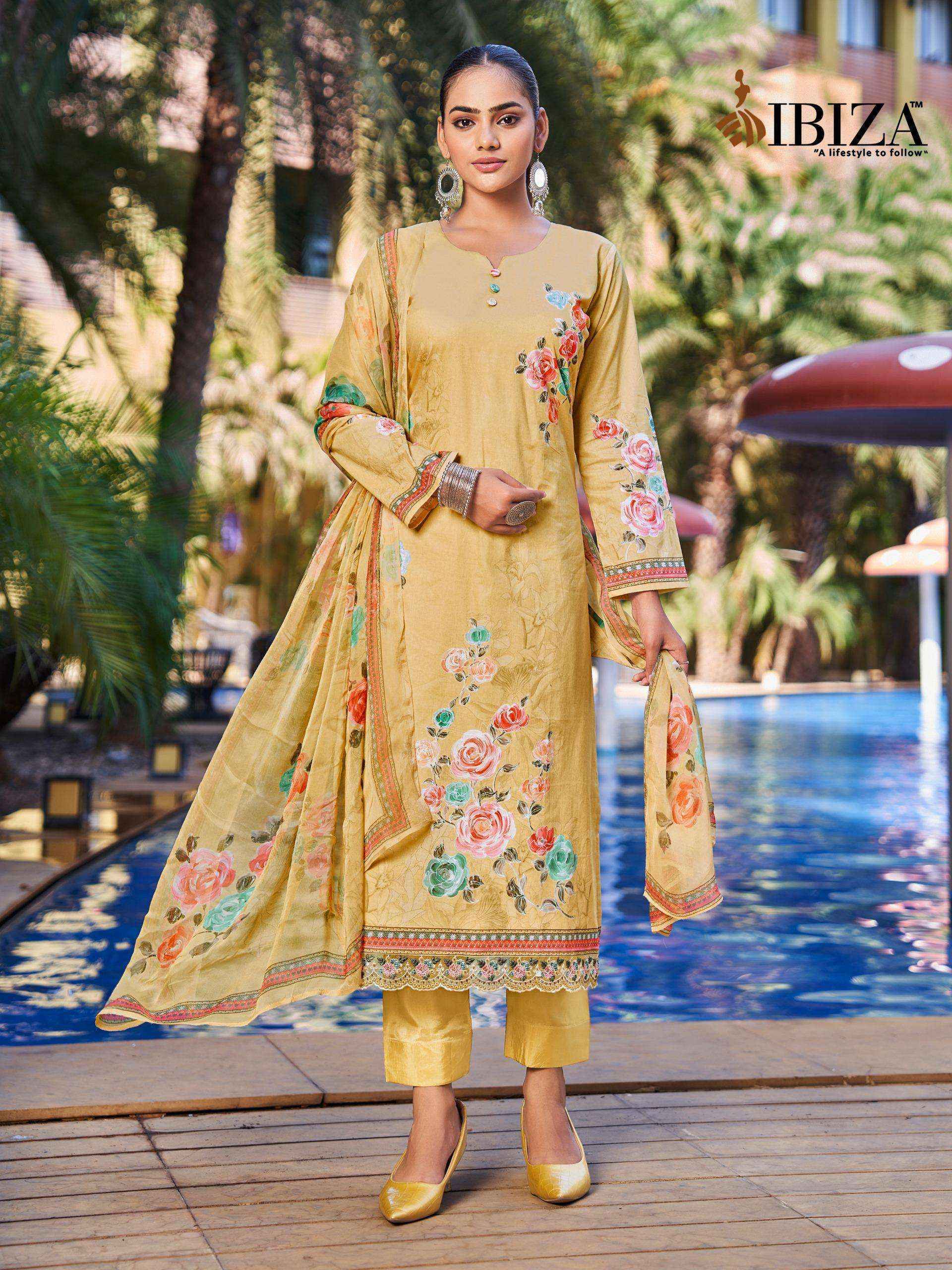 Ibiza Hill Queen Lawn Cotton Dress Material (4 Pc Catalogue)