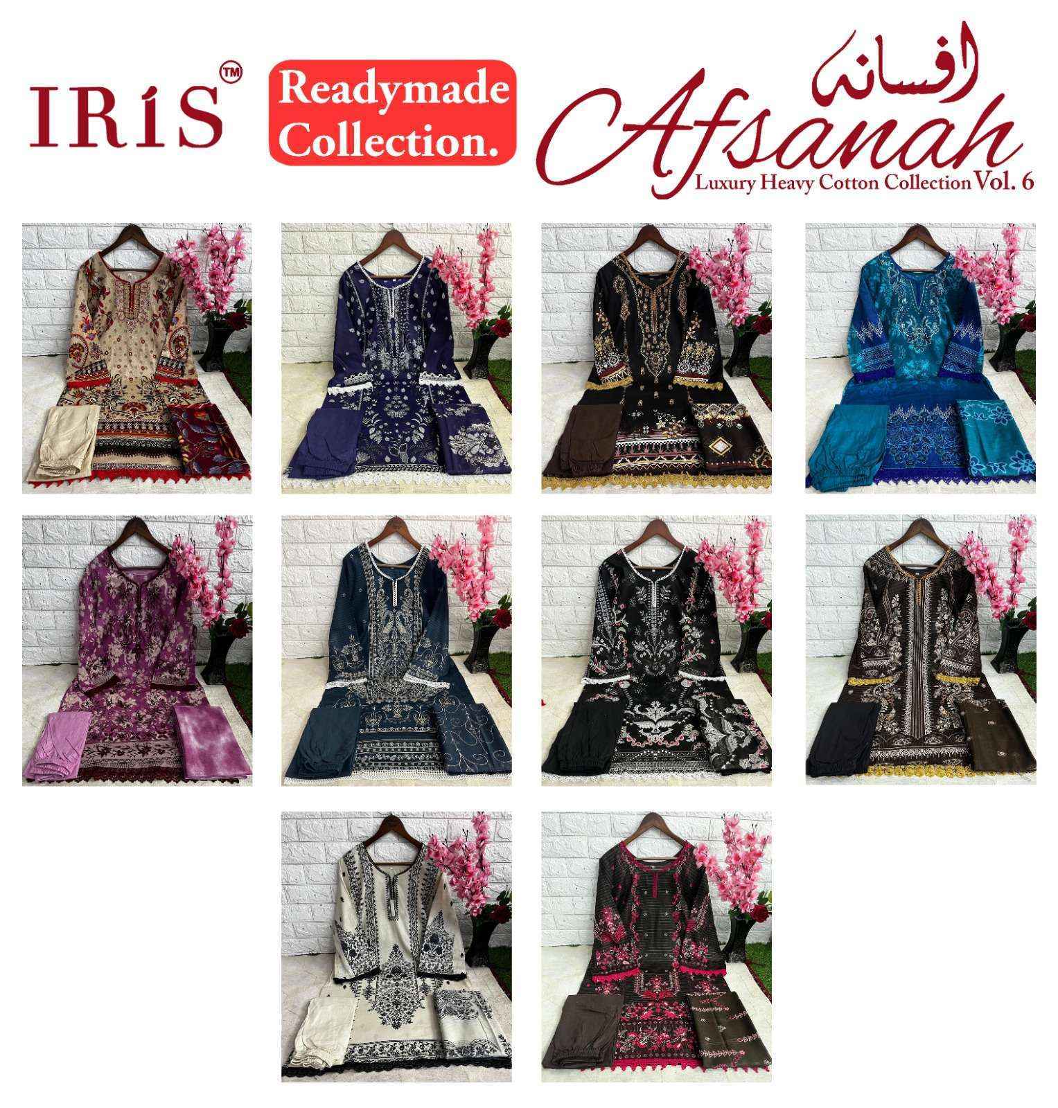 Iris Afsanah Vol-6 Cotton Readymade Dress (10 pcs Catalogue)