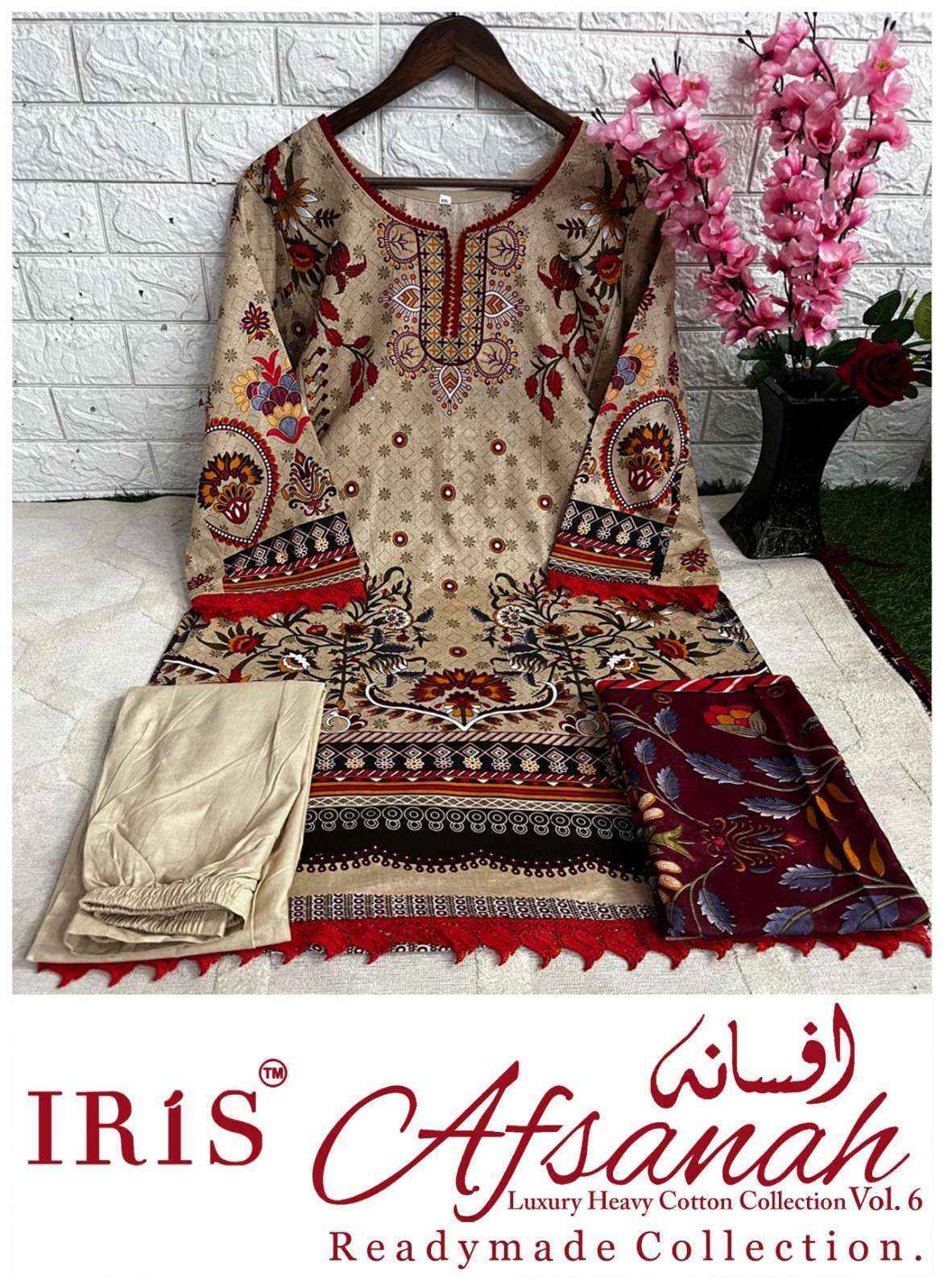 Iris Afsanah Vol-6 Cotton Readymade Dress (10 pcs Catalogue)