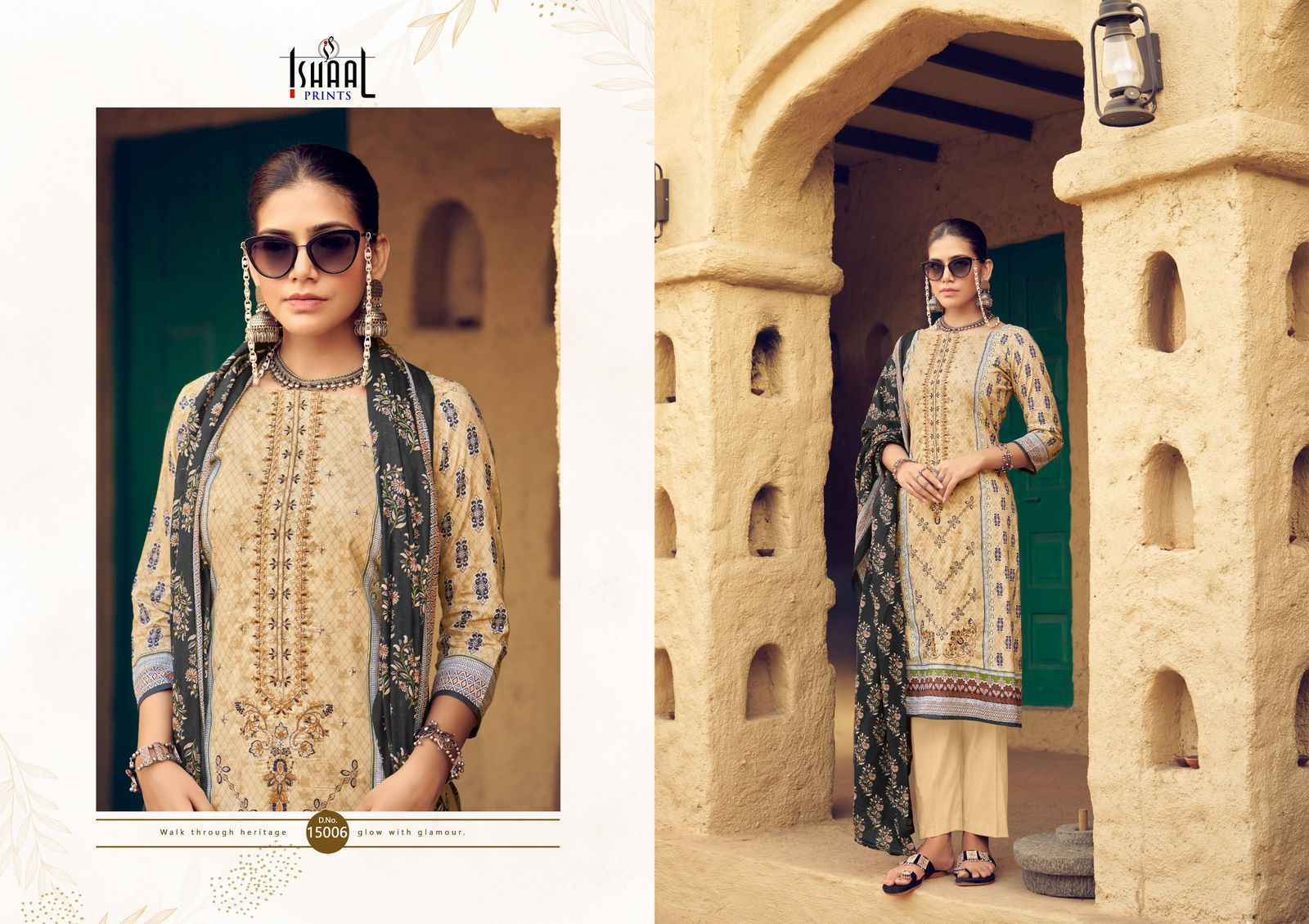Ishaal Embroidered Vol-15 Lawn Cotton Dress Material (10 pcs Catalogue)