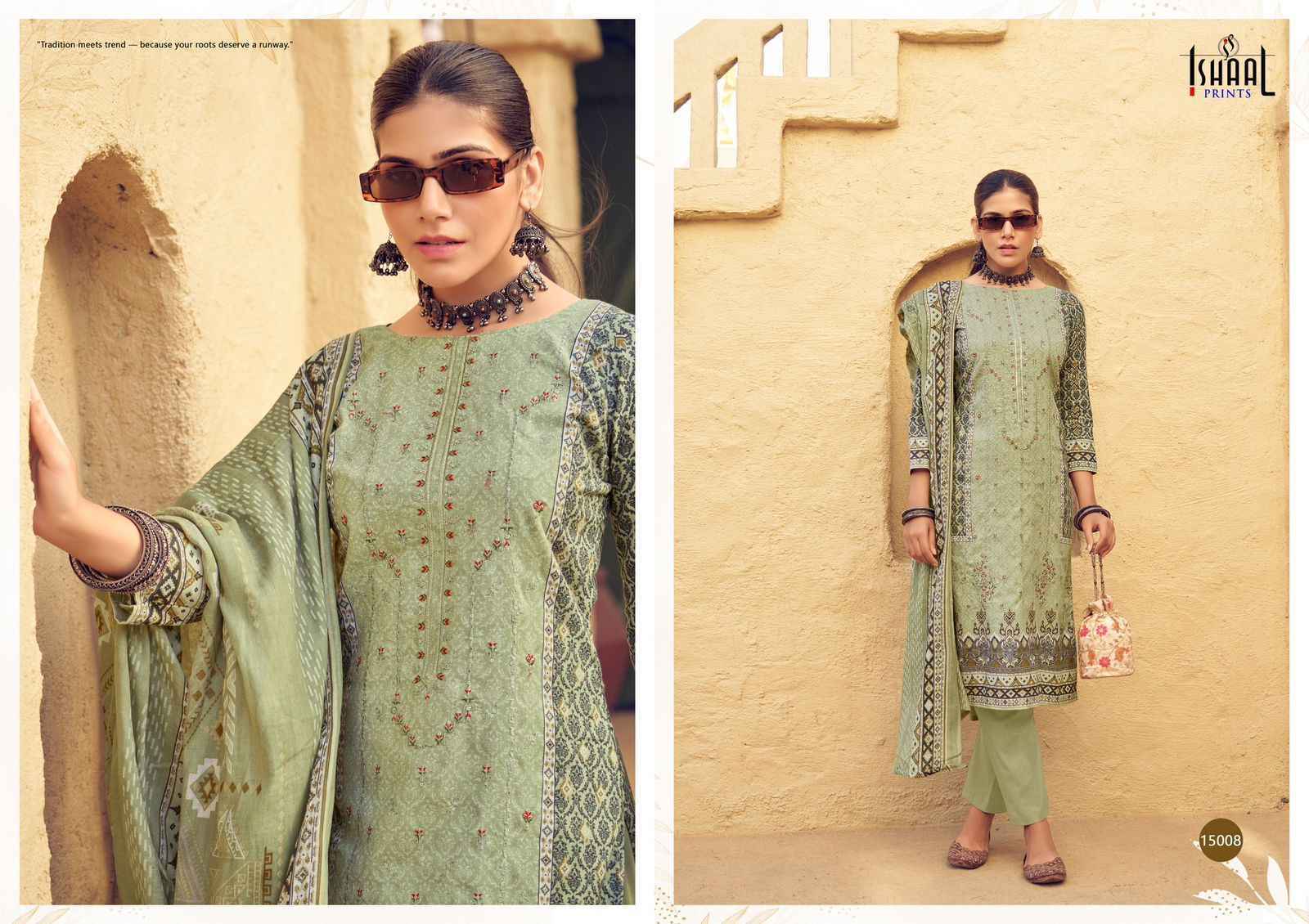 Ishaal Embroidered Vol-15 Lawn Cotton Dress Material (10 pcs Catalogue)