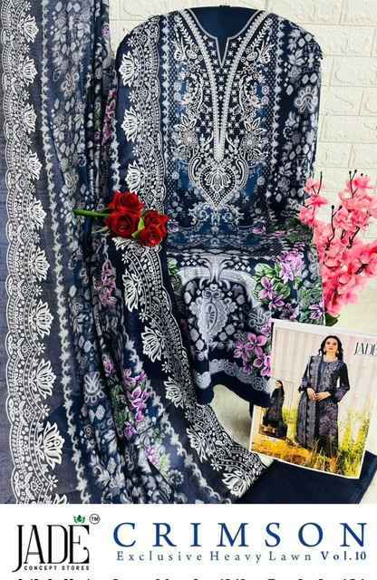Jade Crimson Vol-10 Lawn Dress Material (6 pc Cataloge)
