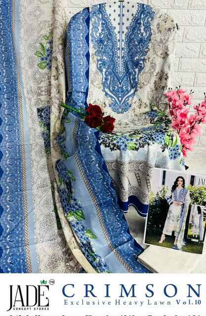 Jade Crimson Vol-10 Lawn Dress Material (6 pc Cataloge)